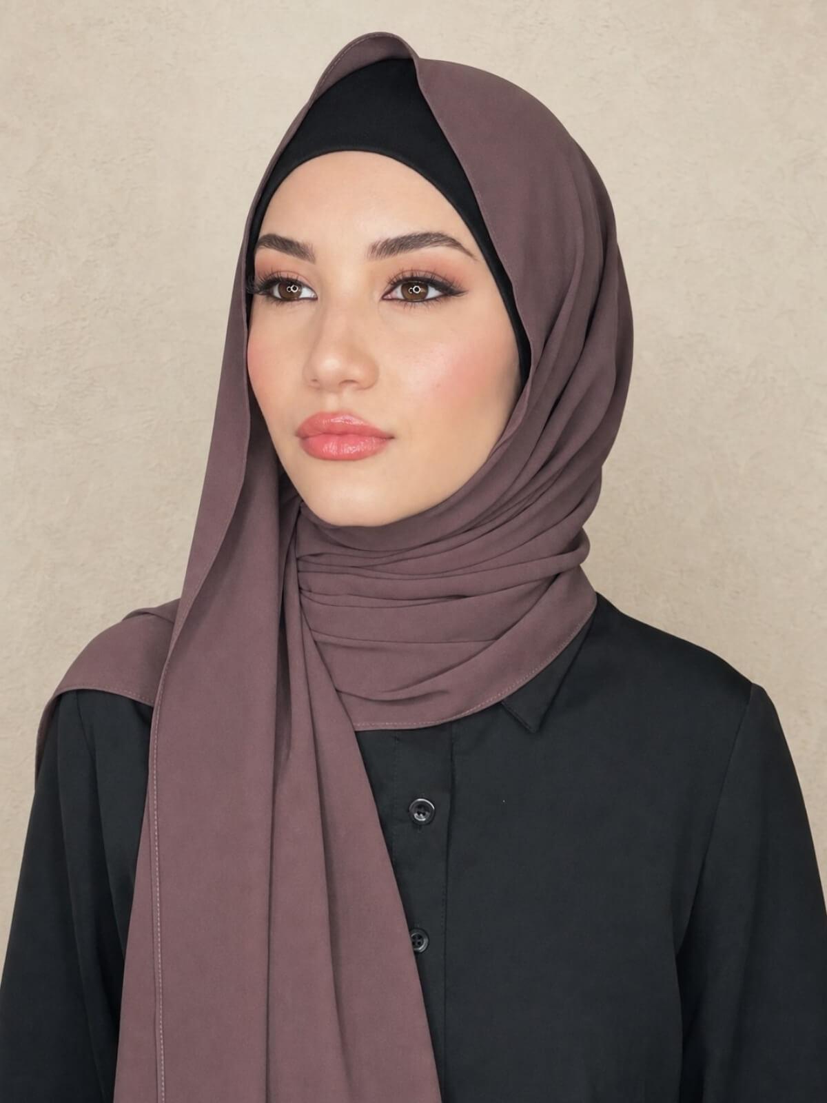 Classic Chiffon Hijab-Mocha Brown