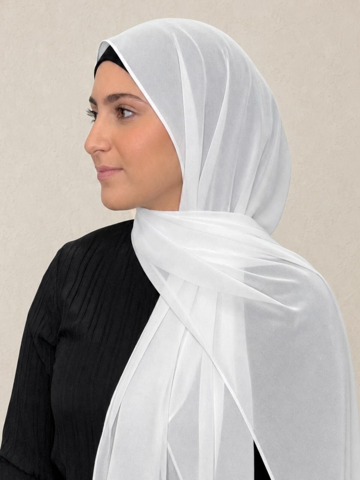 Modish Girl Luxury Chiffon-Pearl White