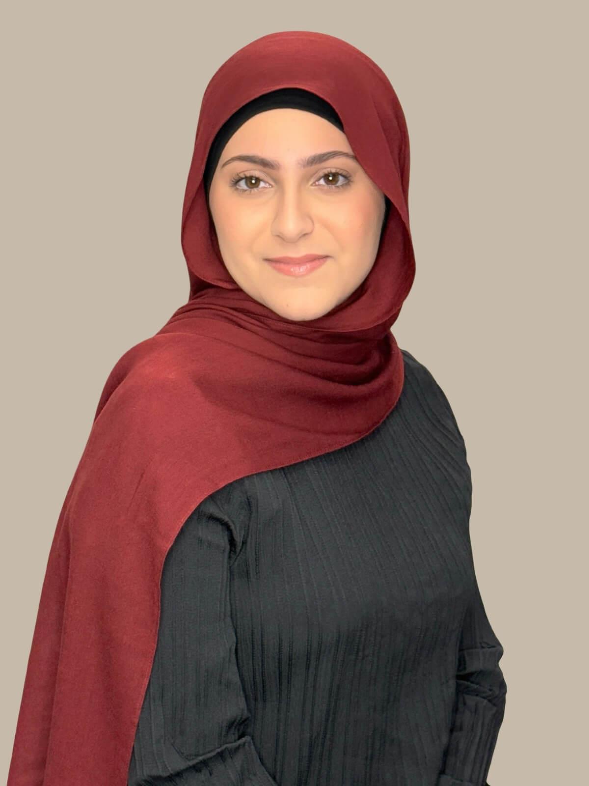 Modish Girl Cotton Modal Hijab-Royal Burgundy