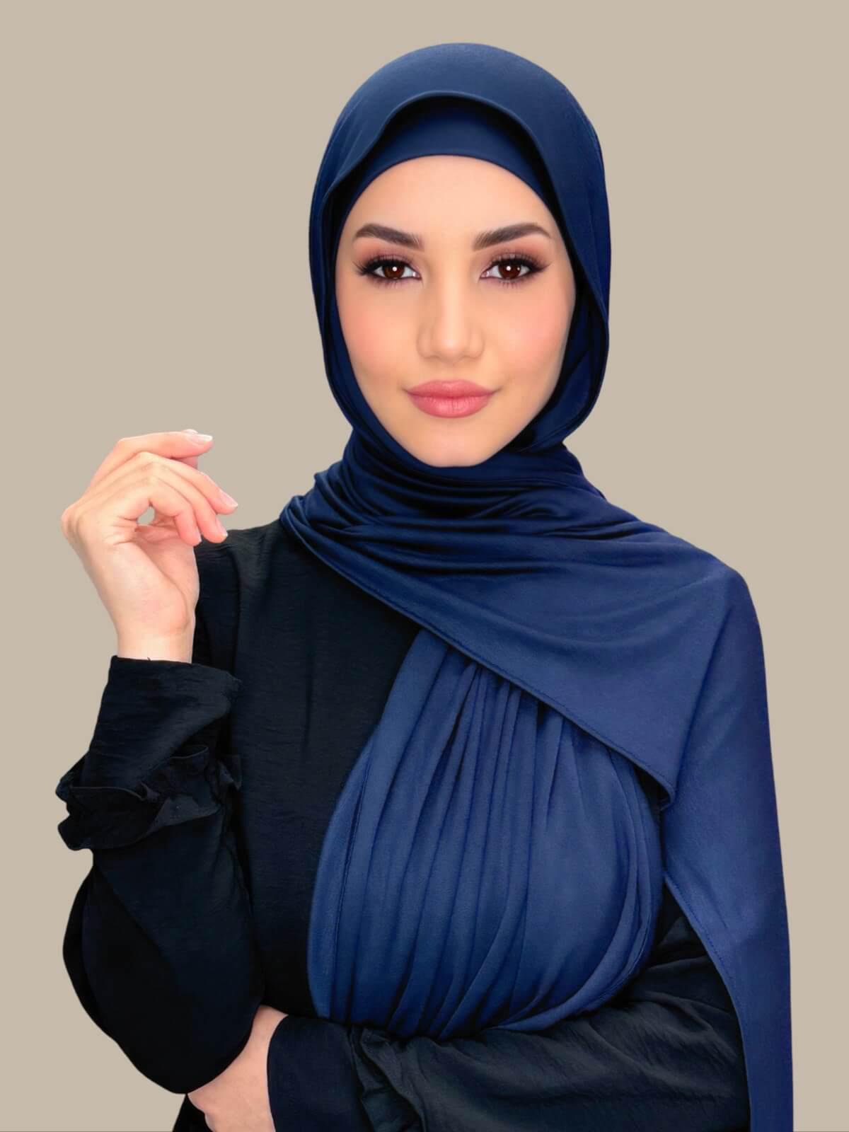 Premium Jersey Hijab-Navy