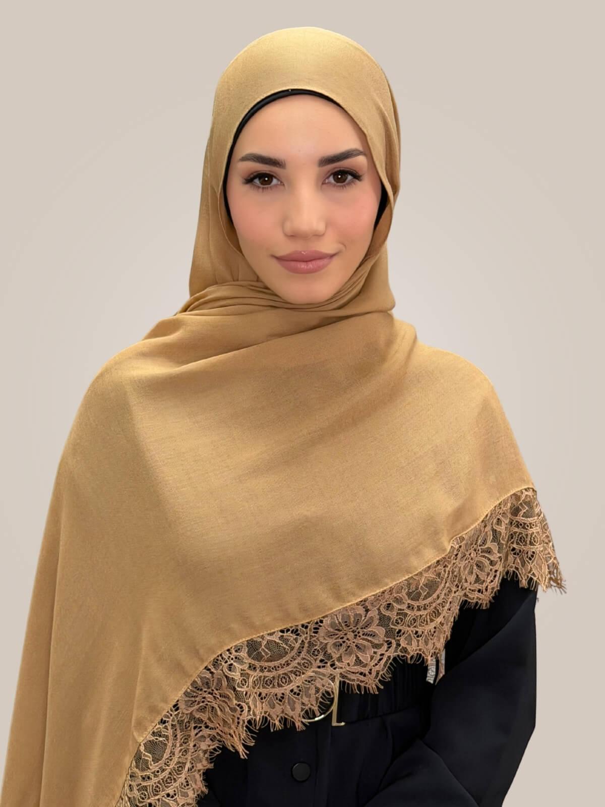 Lace Cotton Modal Hijab-Golden Hour