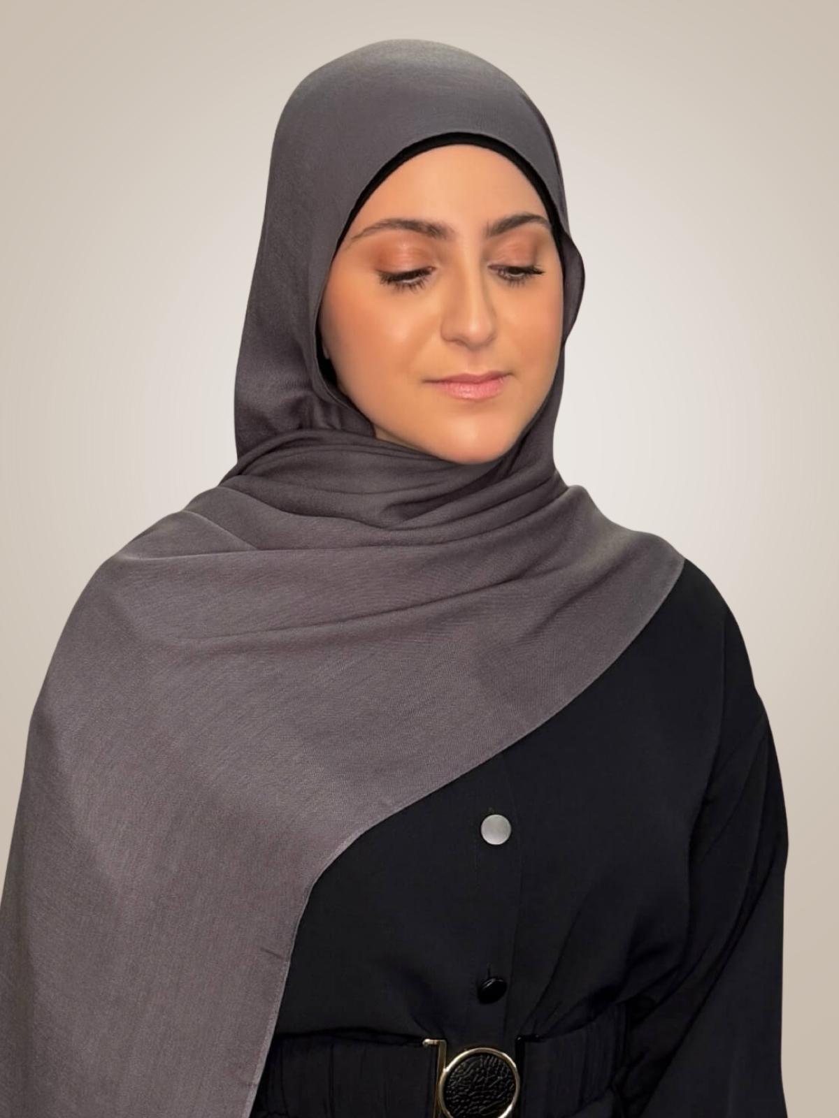 Modish Girl Cotton Modal Hijab-Graphite Grey