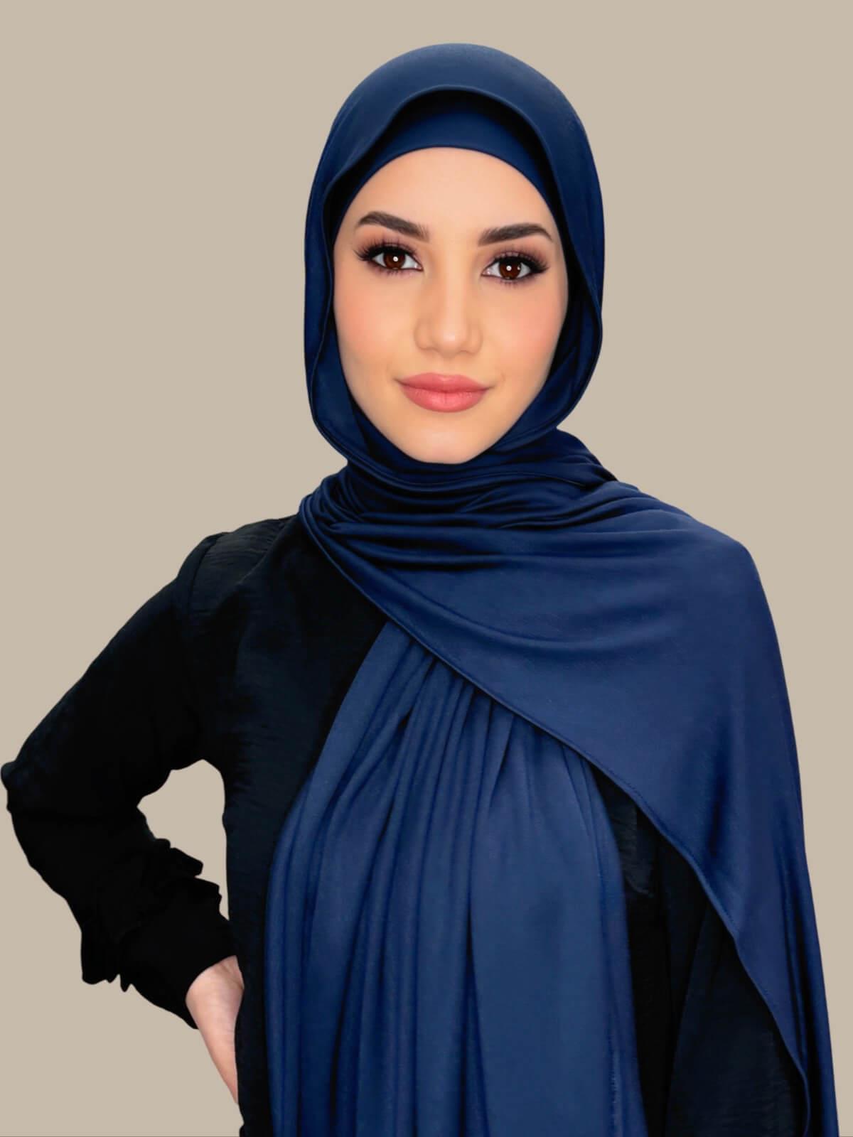 Premium Jersey Hijab-Navy