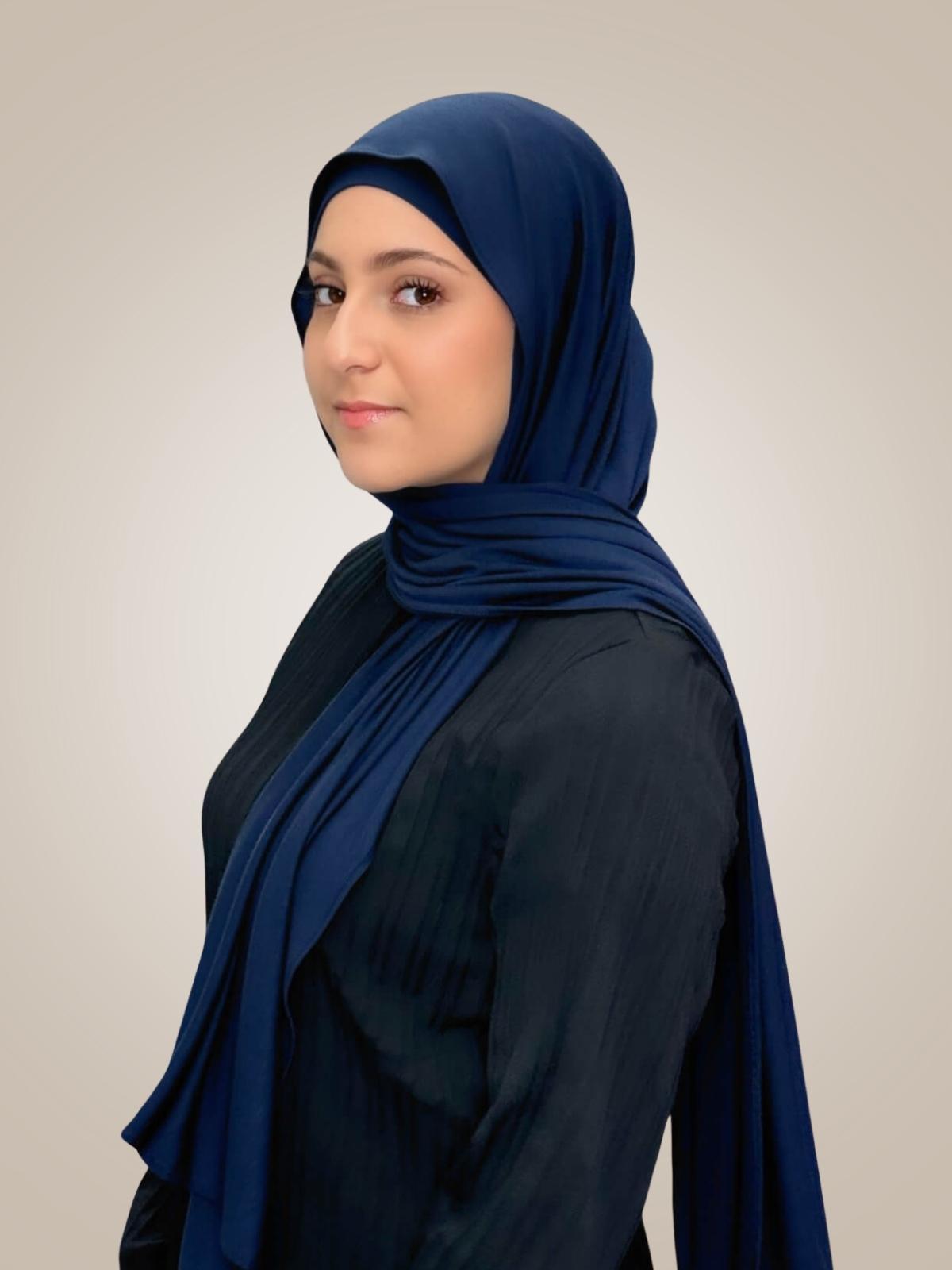 Modish Girl Premium Jersey Hijab-Navy