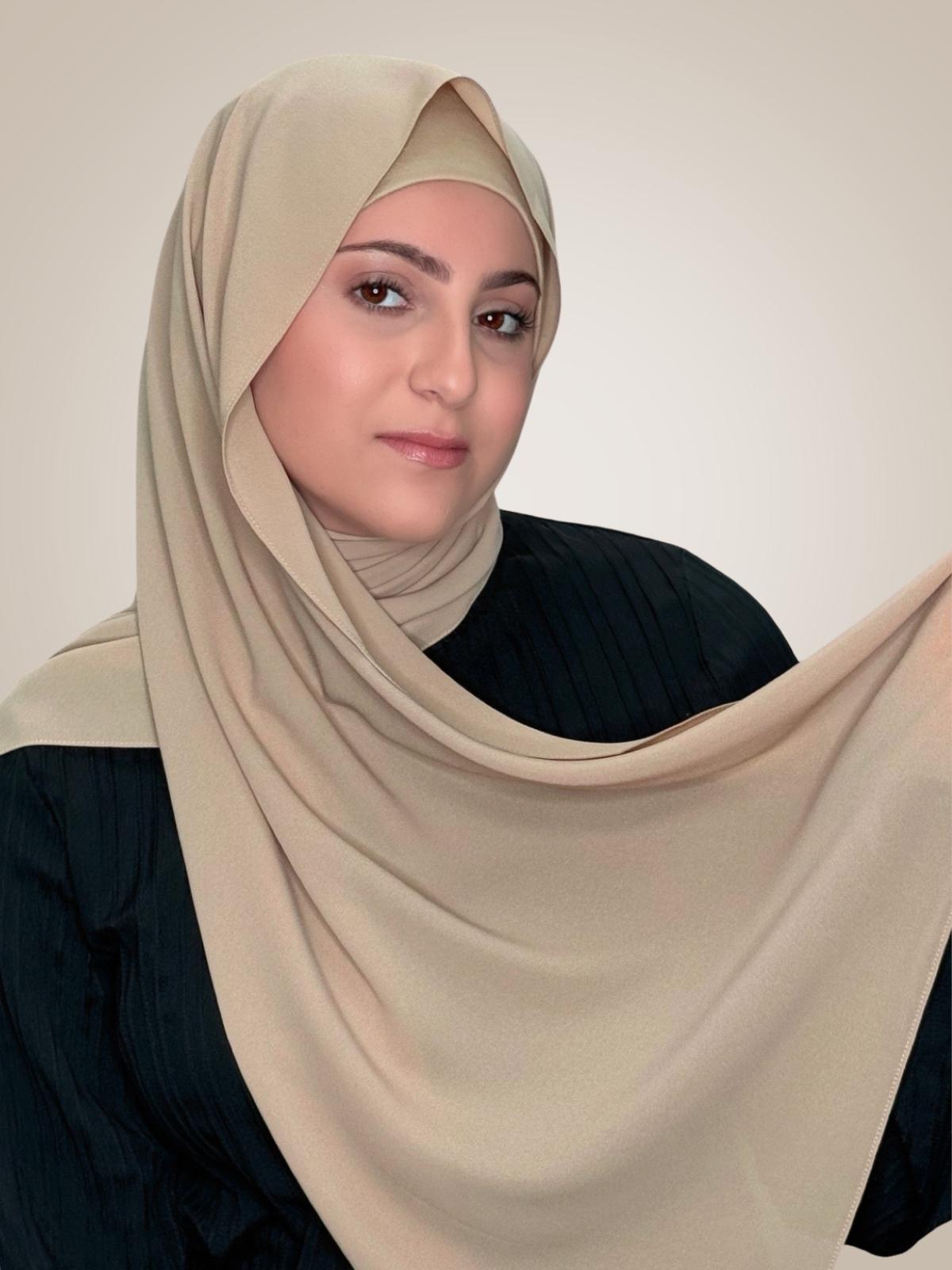 Modish Girl Matching Chiffon Hijab Set-Desert