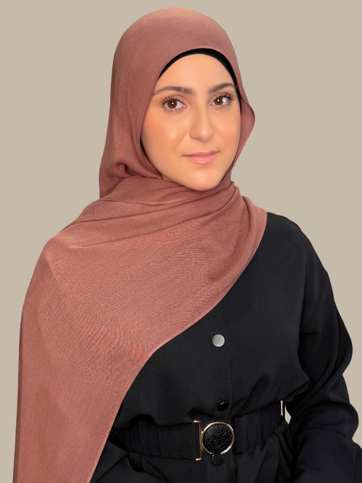 Modish Girl Cotton Modal Hijab-Desert Rose