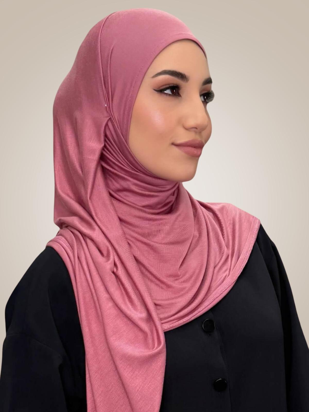Pre-Sewn Jersey Hijab-Pale Rose