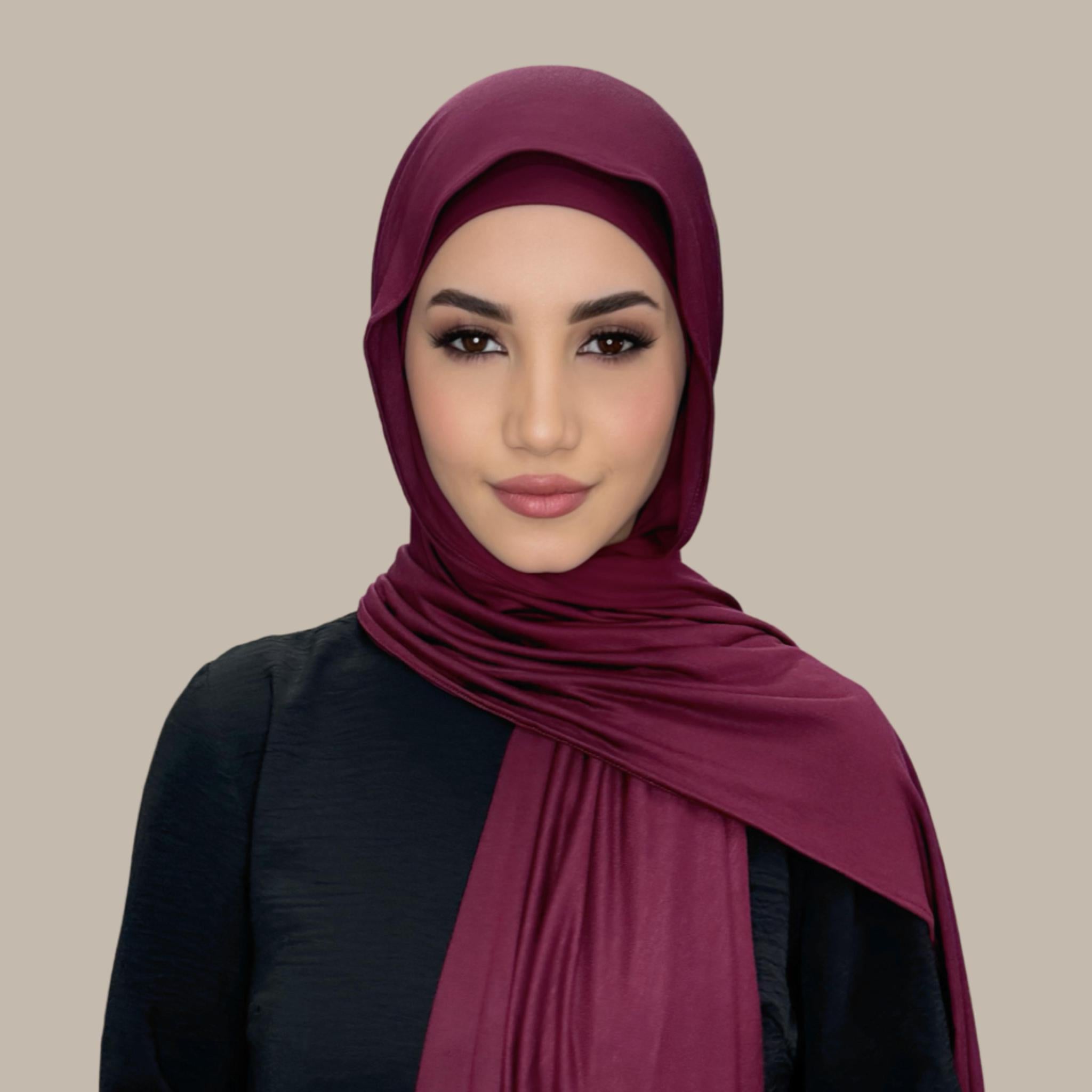 Premium Jersey Hijab-Burgundy