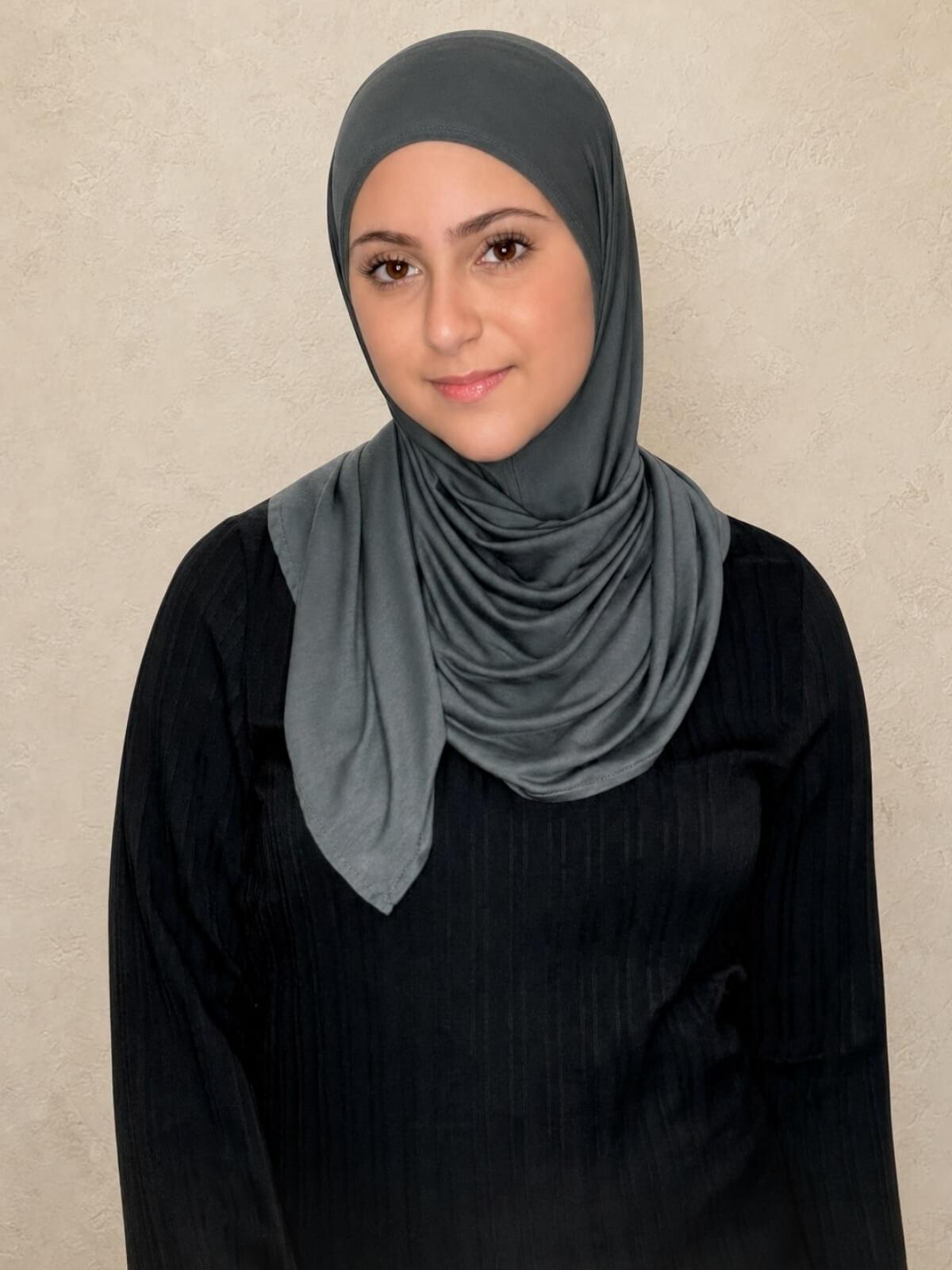 Modish Girl Pre-Sewn Jersey Hijab-Pebble Grey