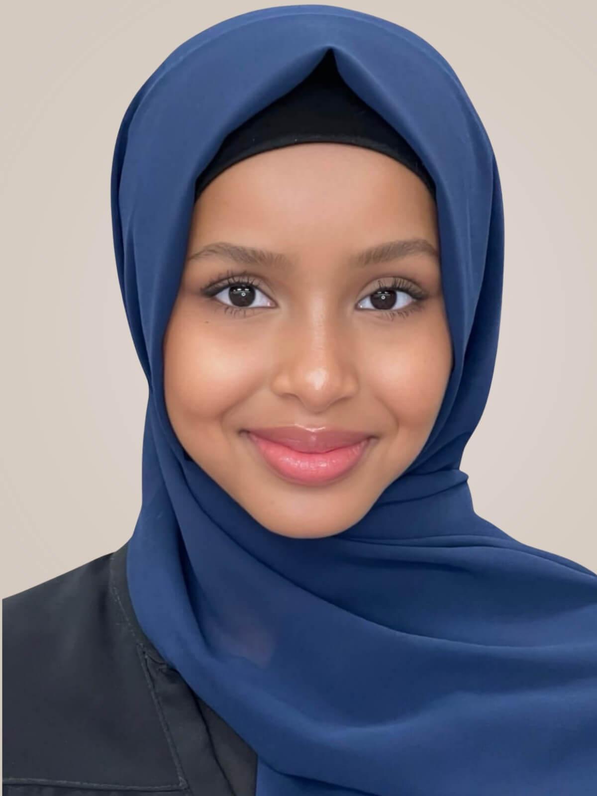 Classic Chiffon Hijab-Navy