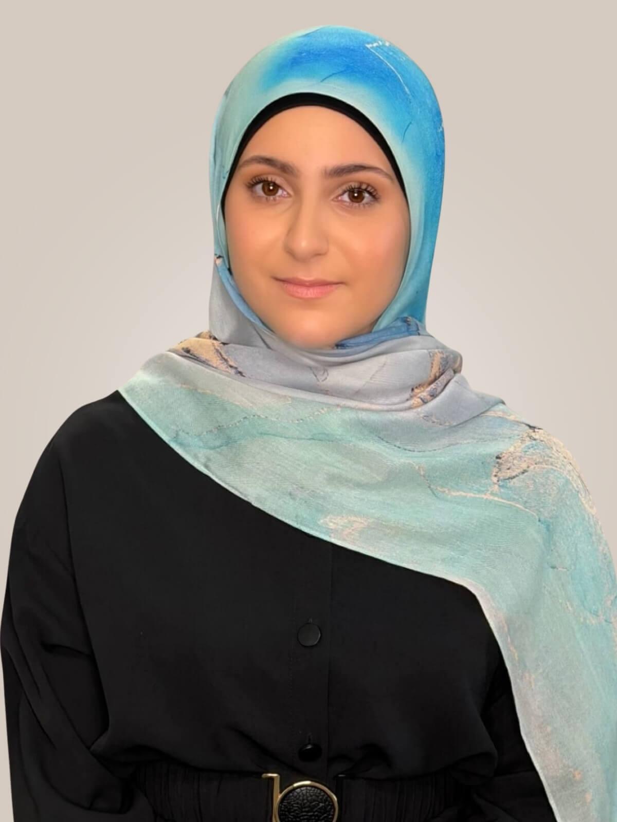 Modish Girl Print Modal Hijab-Amalfi Blue
