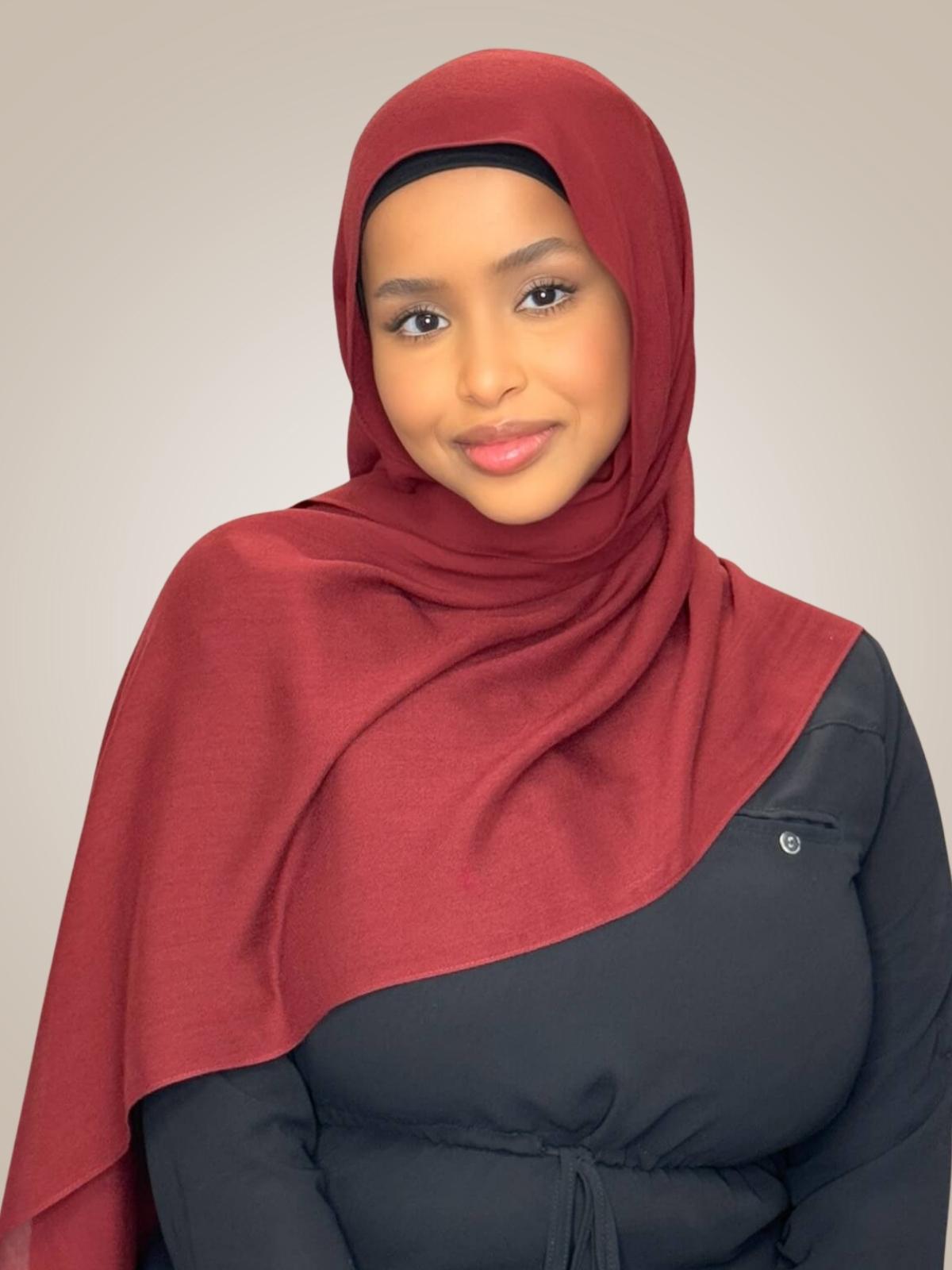 Cotton Modal Hijab-Royal Burgundy