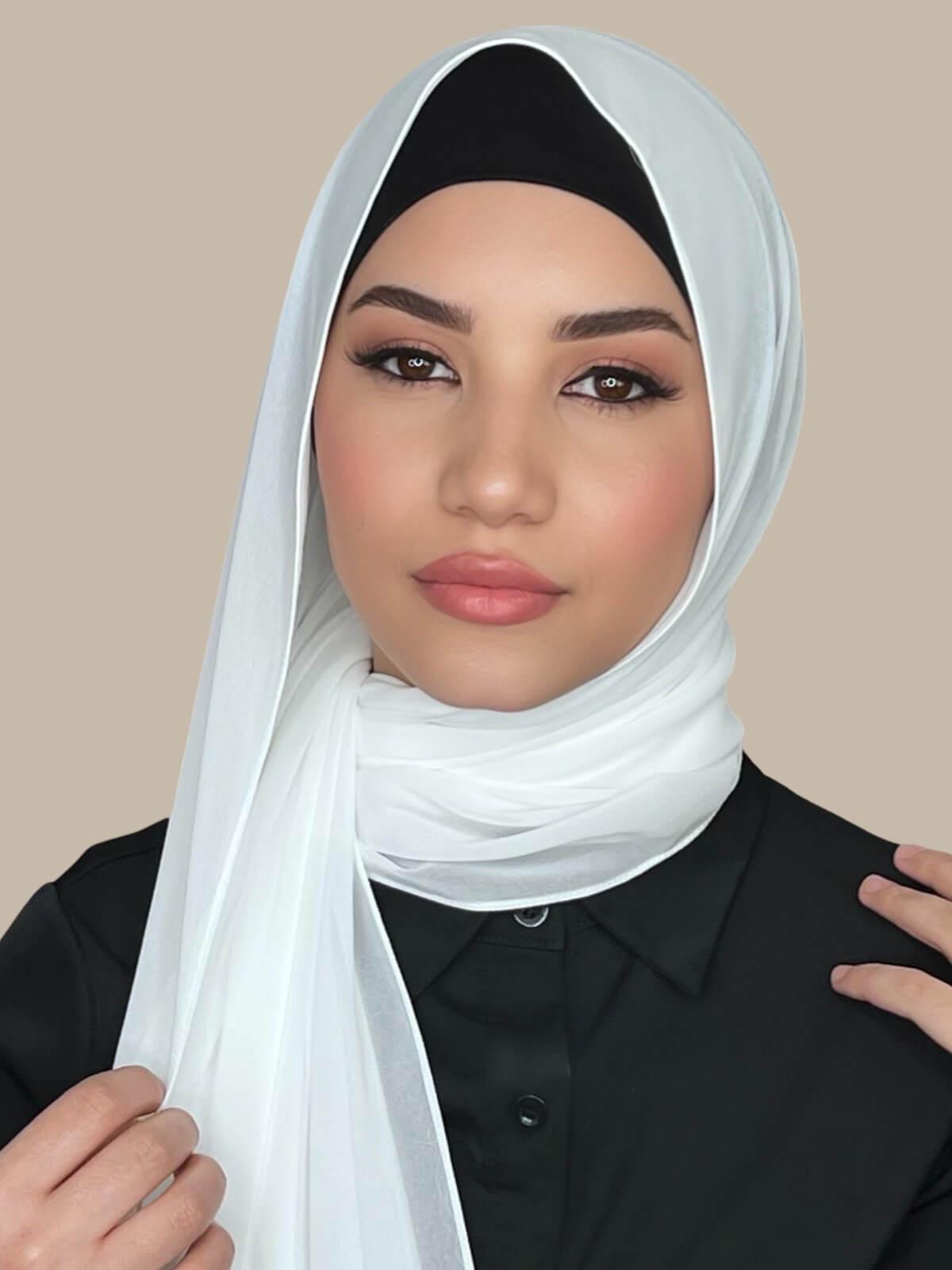 Luxury Chiffon Hijab-Pearl White