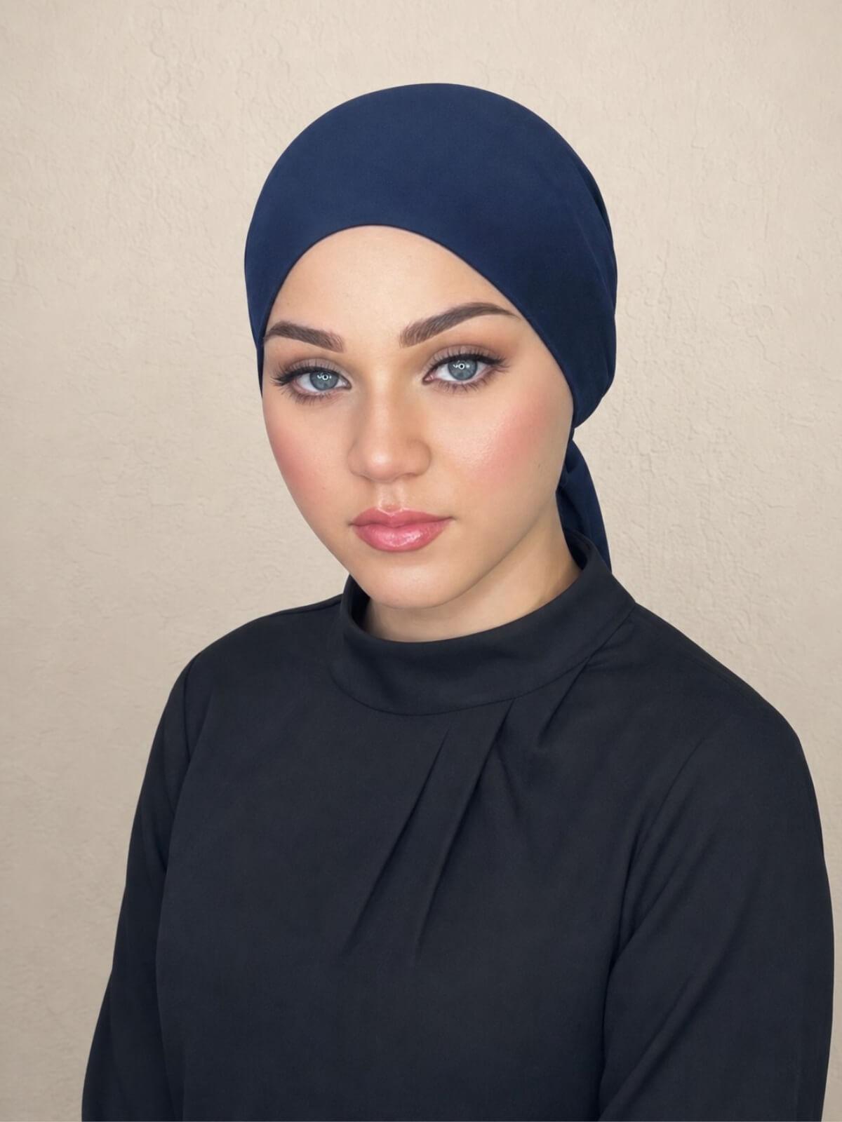 Tie Back UnderScarf-Navy
