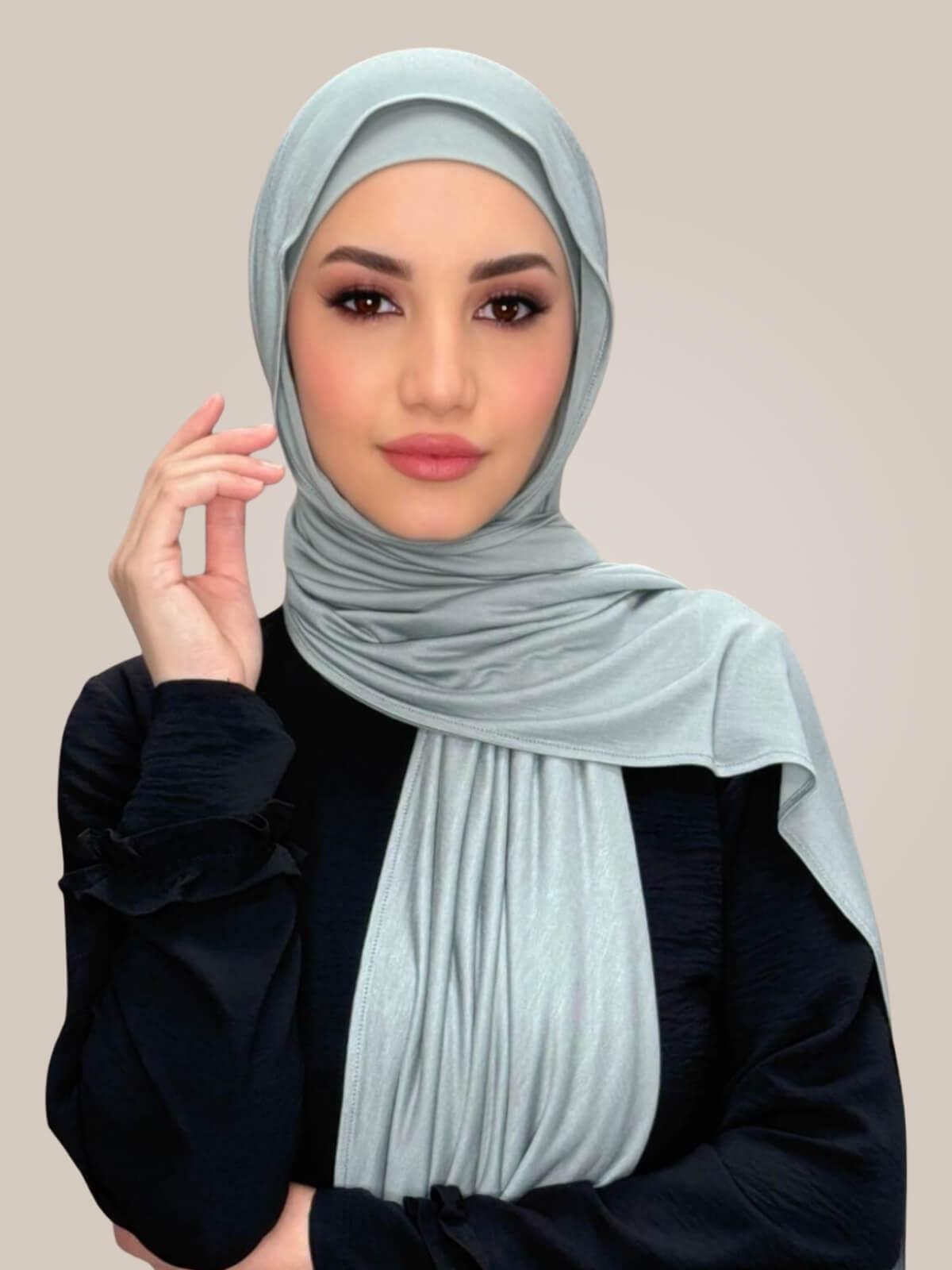 Premium Jersey Hijab-Stone Green
