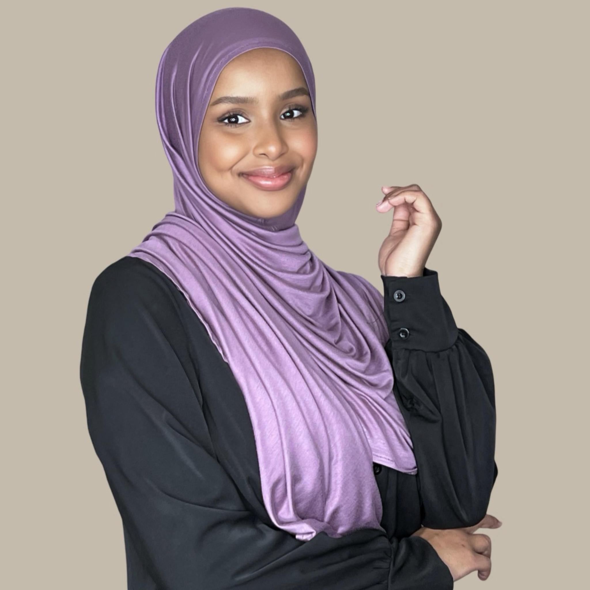 Pre-Sewn Jersey Hijab-Mauve Taupe