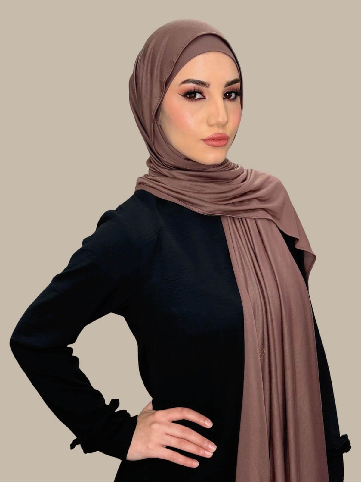 Premium Jersey Hijab- Mocha Brown