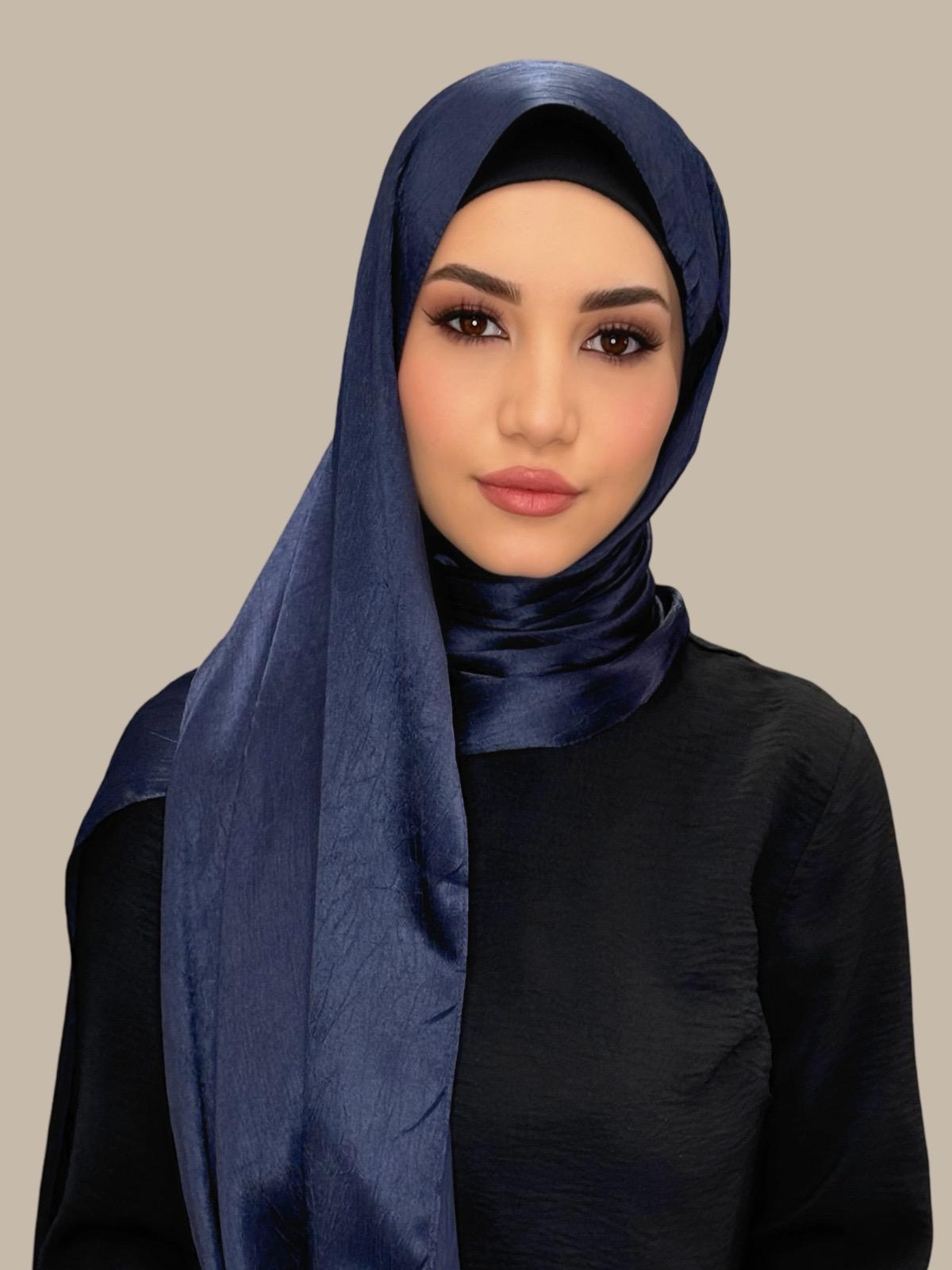 Classic Satin Hijab-Navy