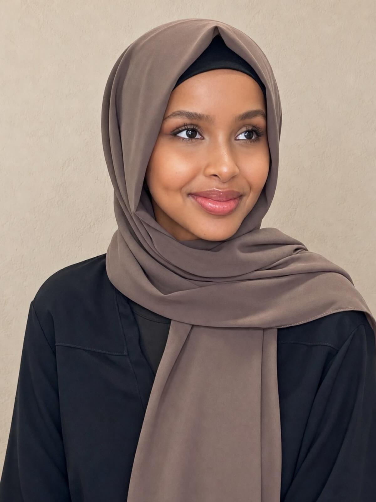 Classic Chiffon Hijab-Walnut Brown
