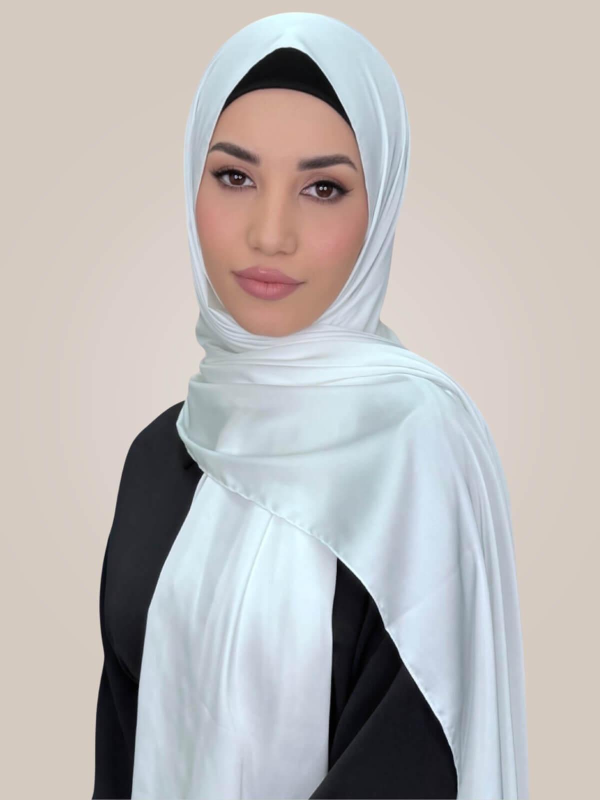 Premium Satin Hijab-Snow