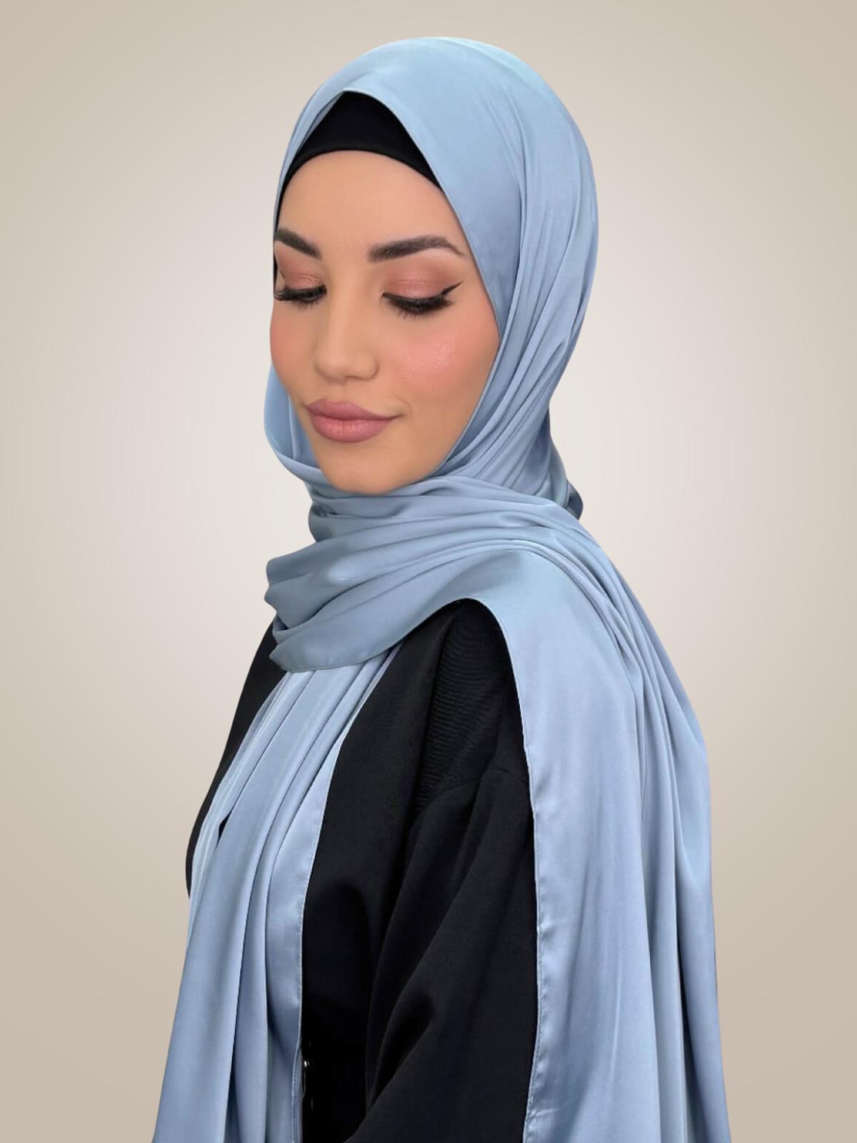 Premium Satin Hijab-Denim Dust