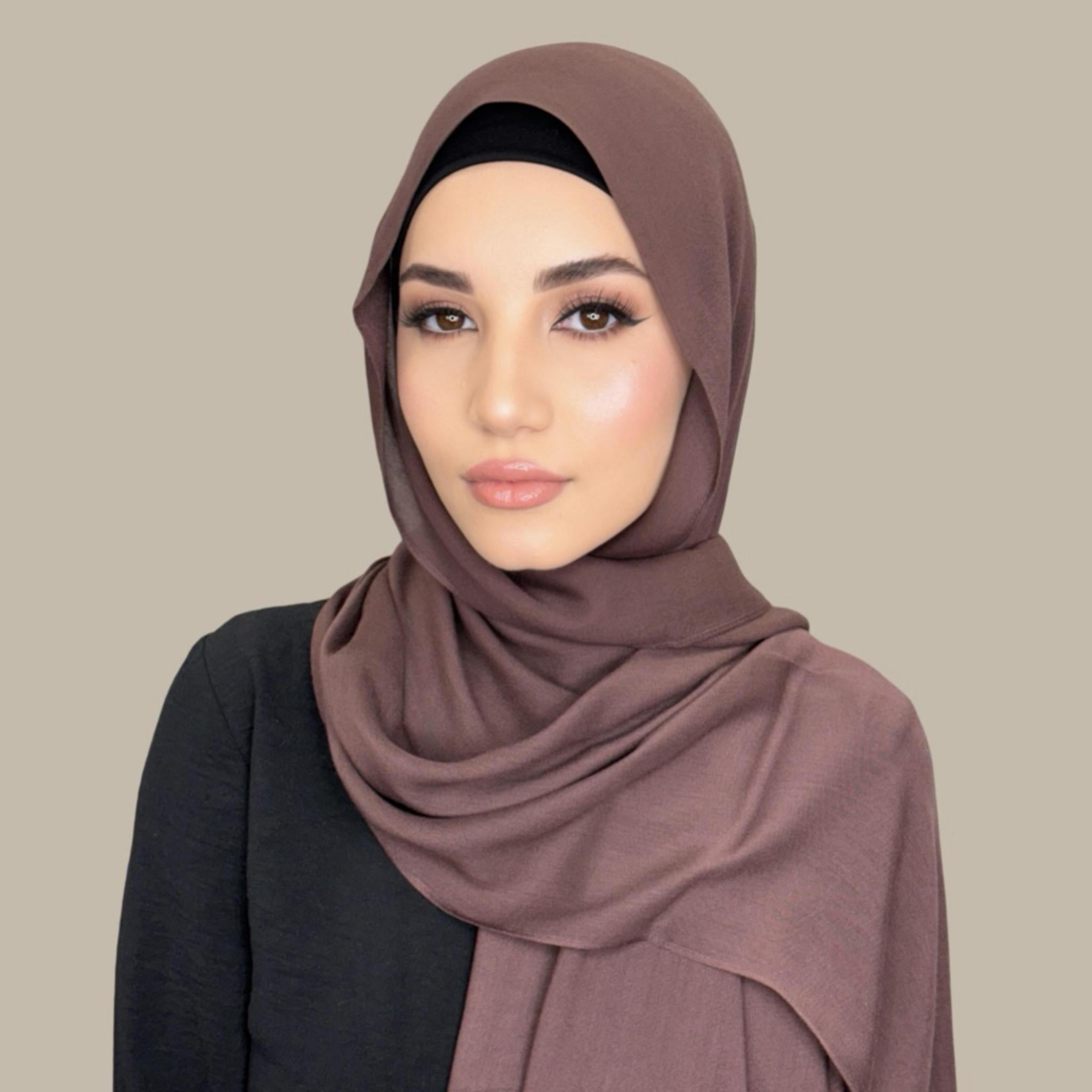 Cotton Modal Hijab-Raisin Brown - Modish Hijab