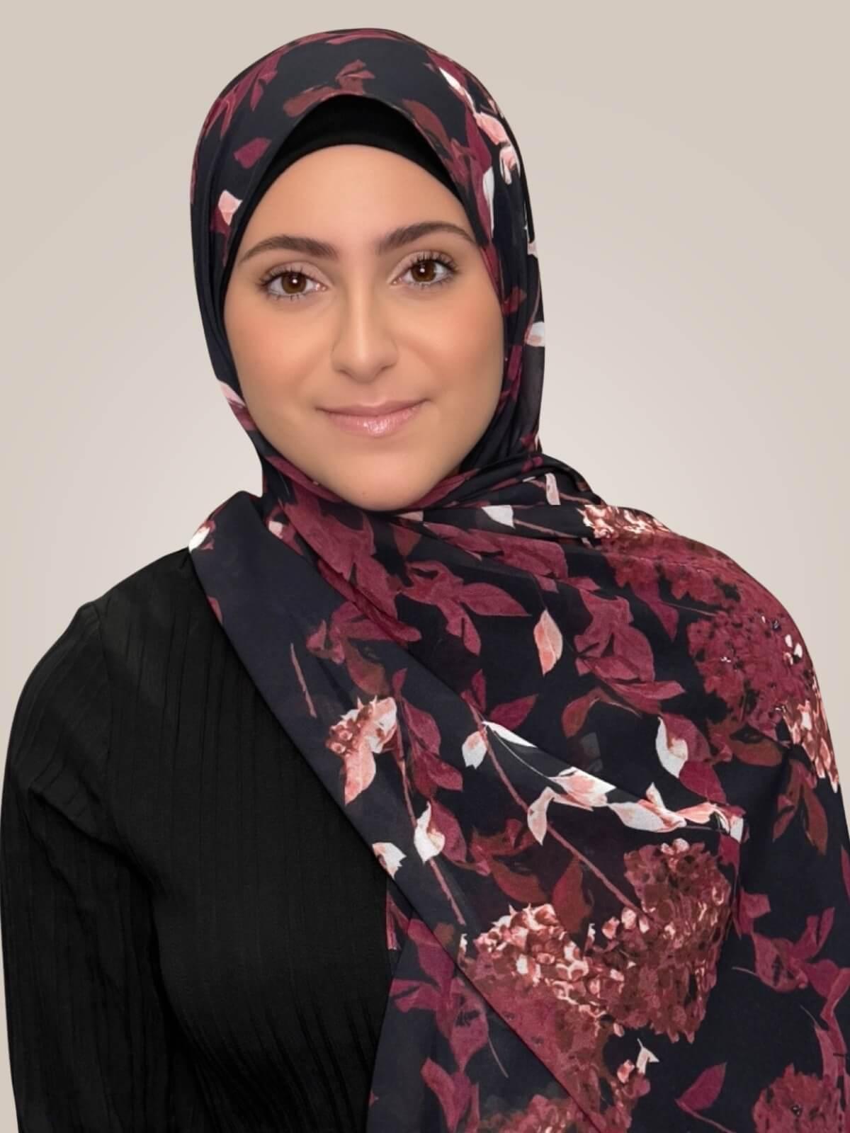 Modish Girl Printed Chiffon Hijab-Wild Orchid