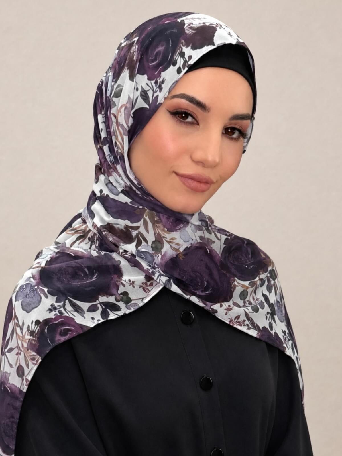 Printed Chiffon Hijab-Plum Orchid