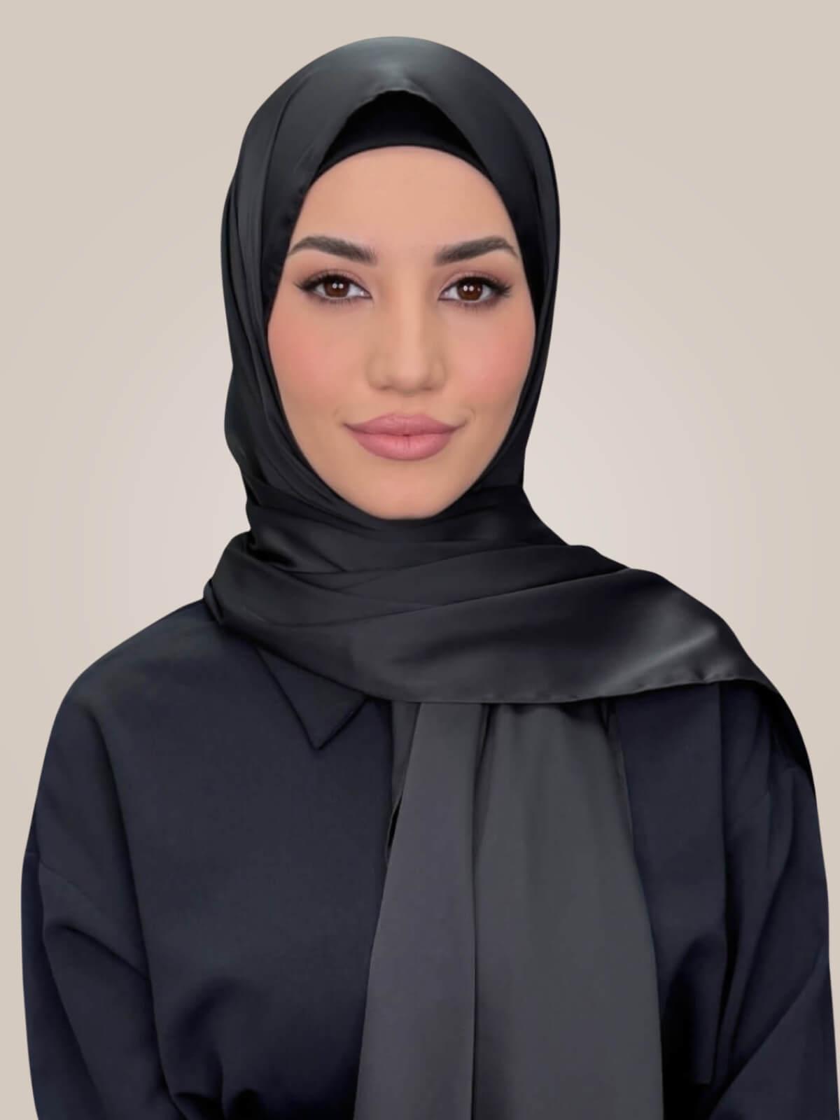 Premium Satin Hijab-Coal