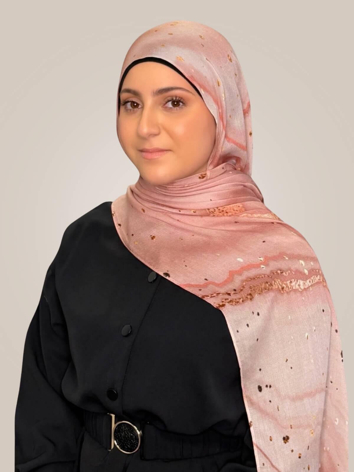 Modish Girl Print Modal Hijab-Malibu Dusk