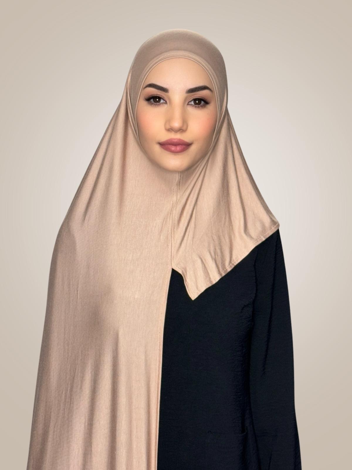 Pre-Sewn Jersey Hijab-Warm Taupe