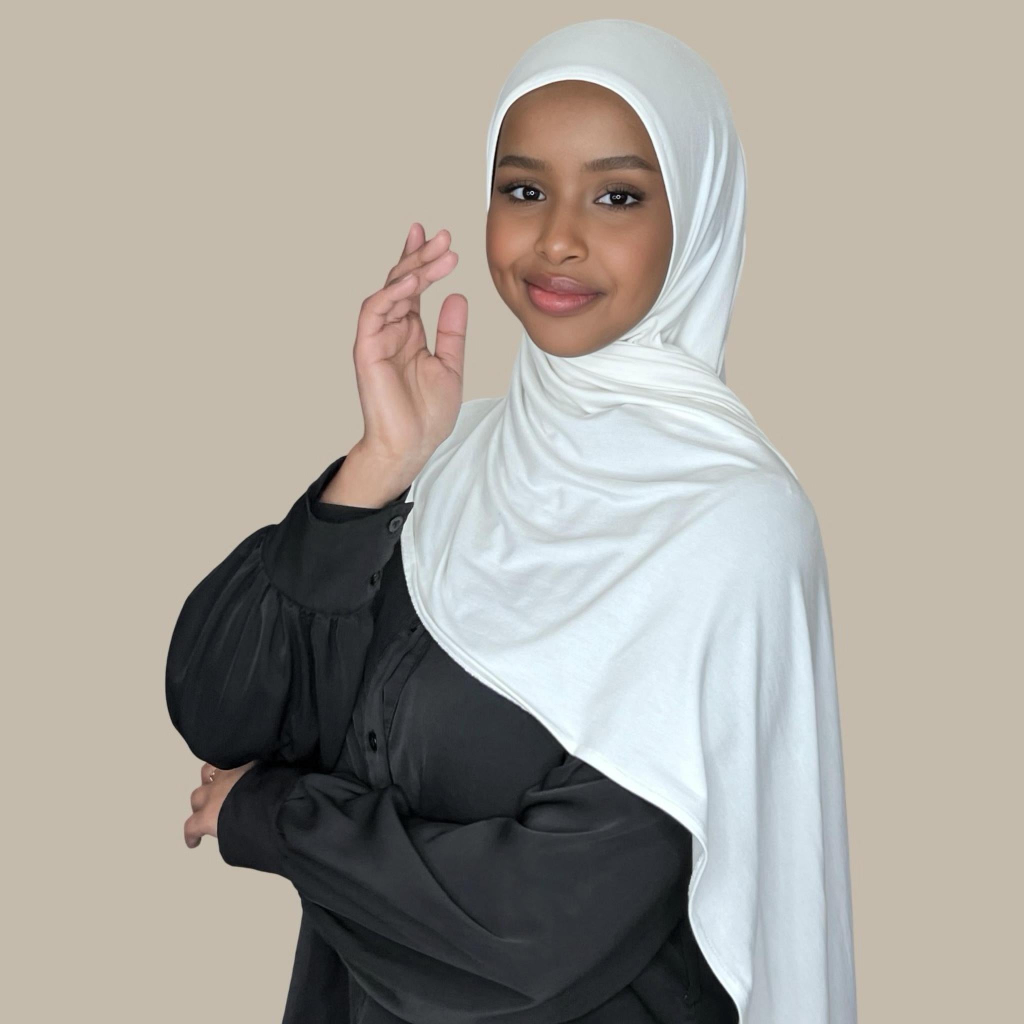 Pre-Sewn Jersey Hijab-Off White