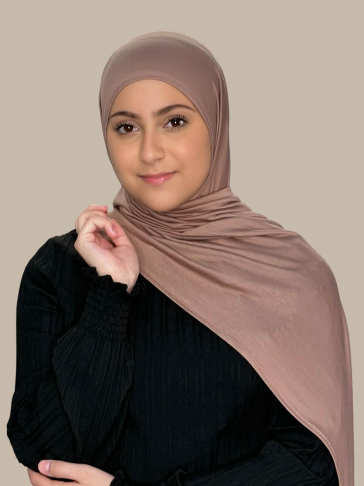 Modish Girl Pre-Sewn Jersey hijab-Pale Taupe