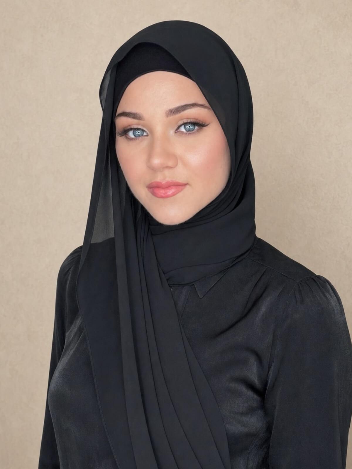 Luxury Chiffon Hijab-Black