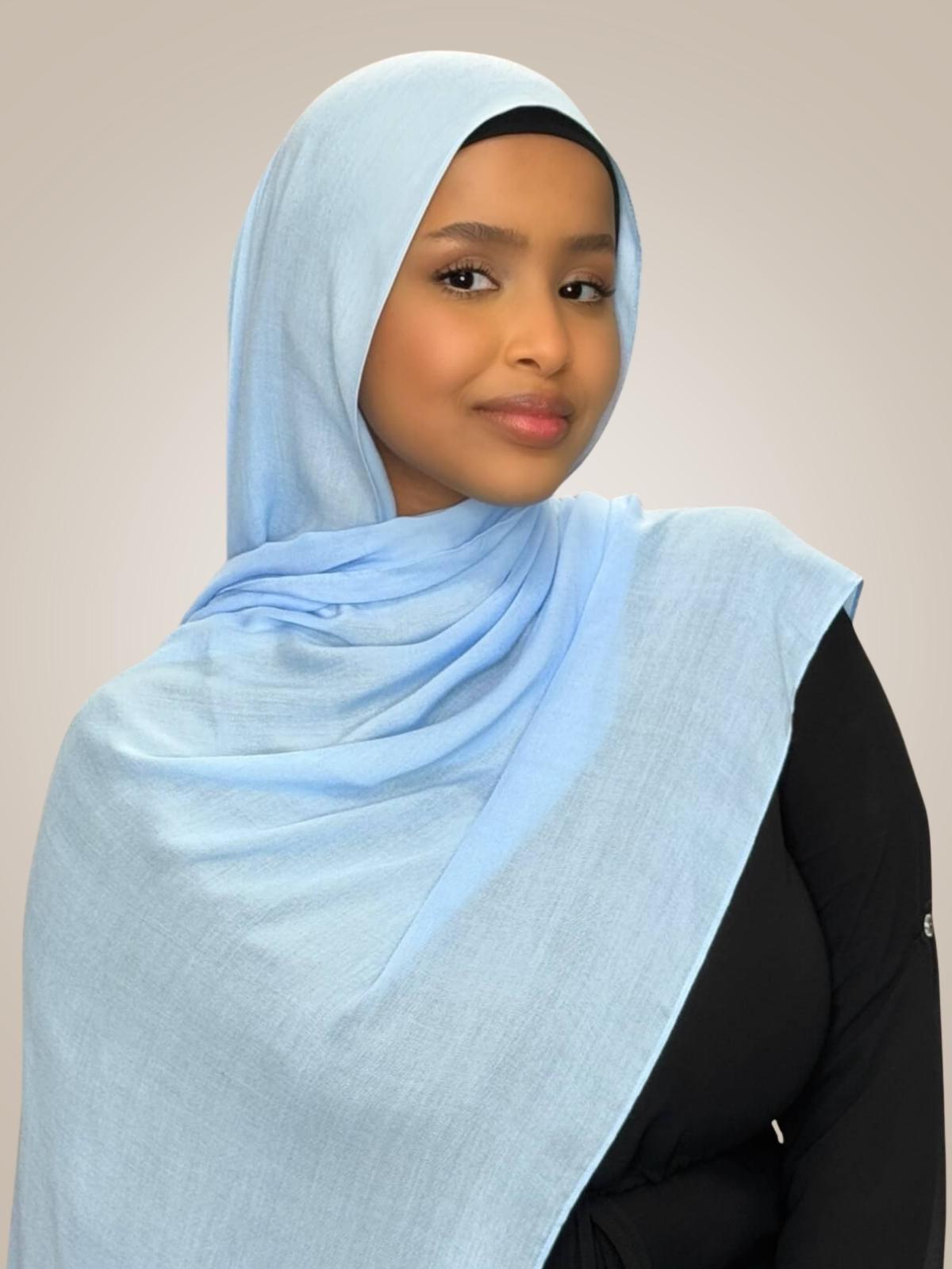 Cotton Modal Hijab-Cinderella Blue