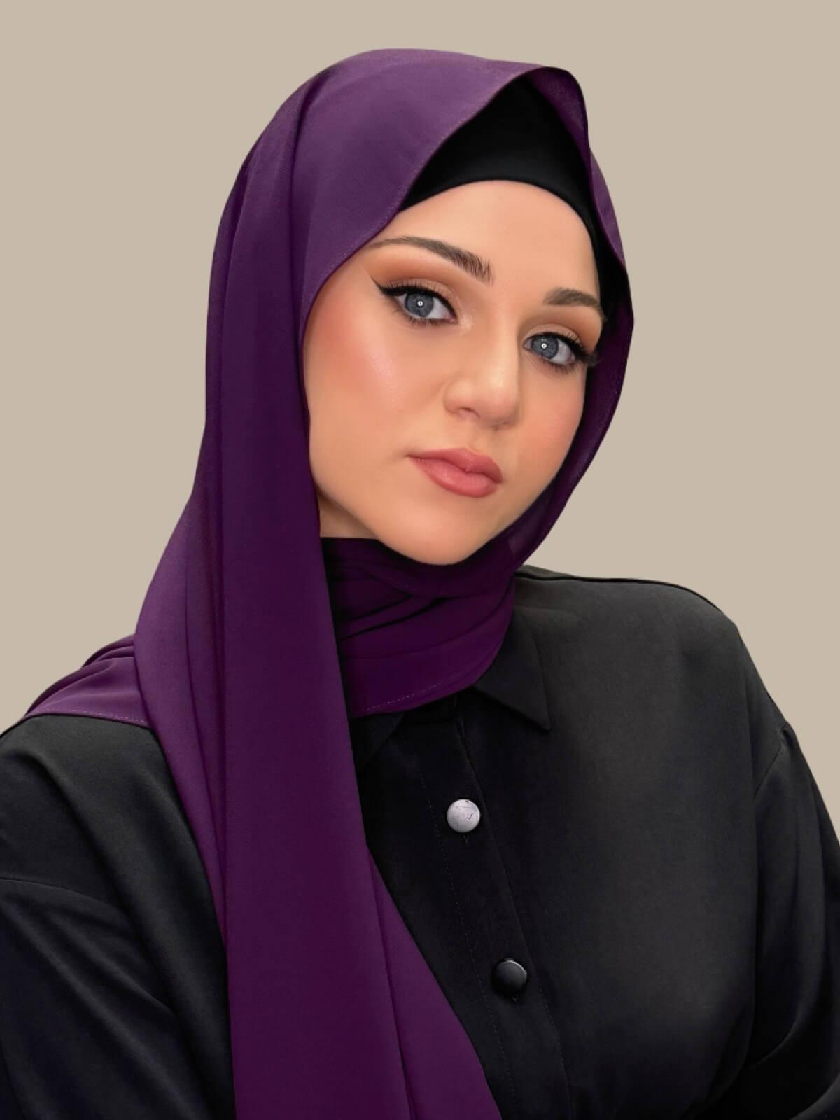 Classic Chiffon Hijab-Plum Purple