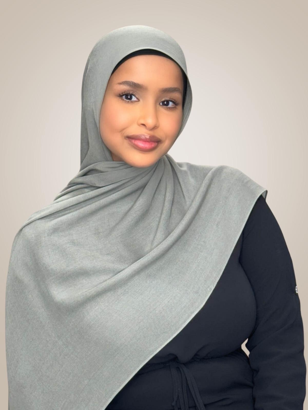 Cotton Modal Hijab-Slate Green