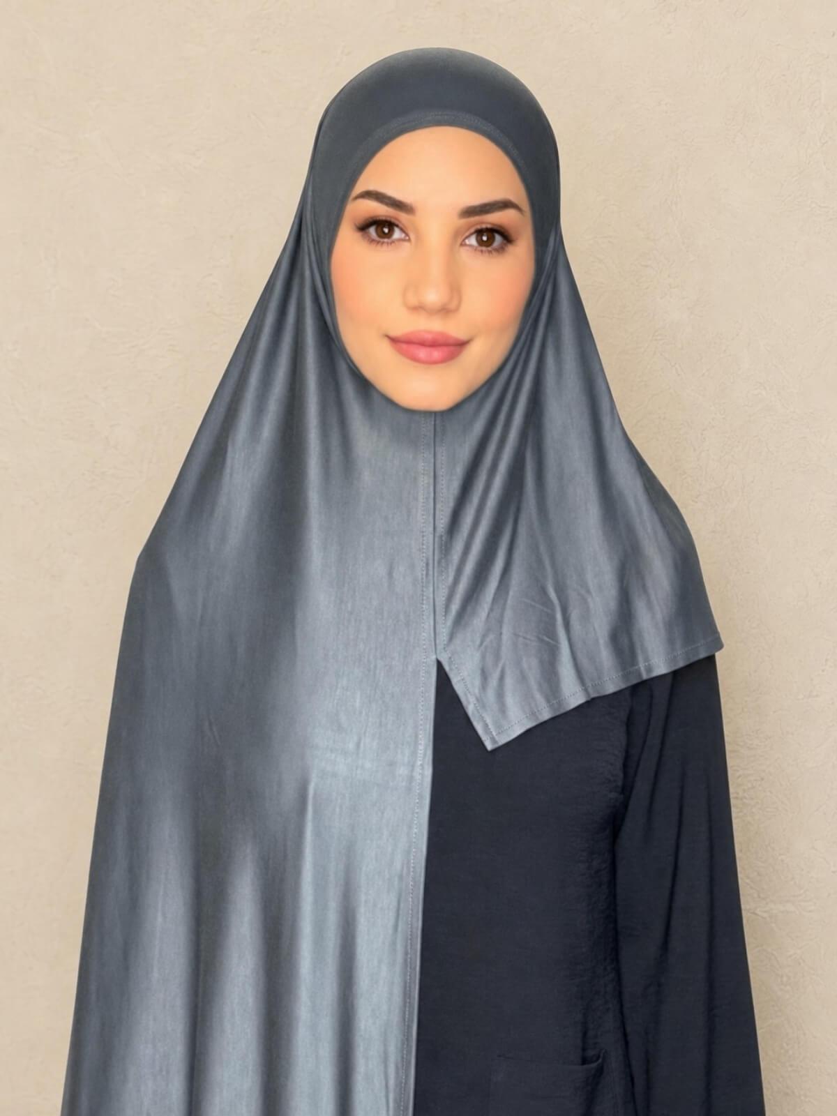 Pre-Sewn Jersey Hijab-Pebble Grey