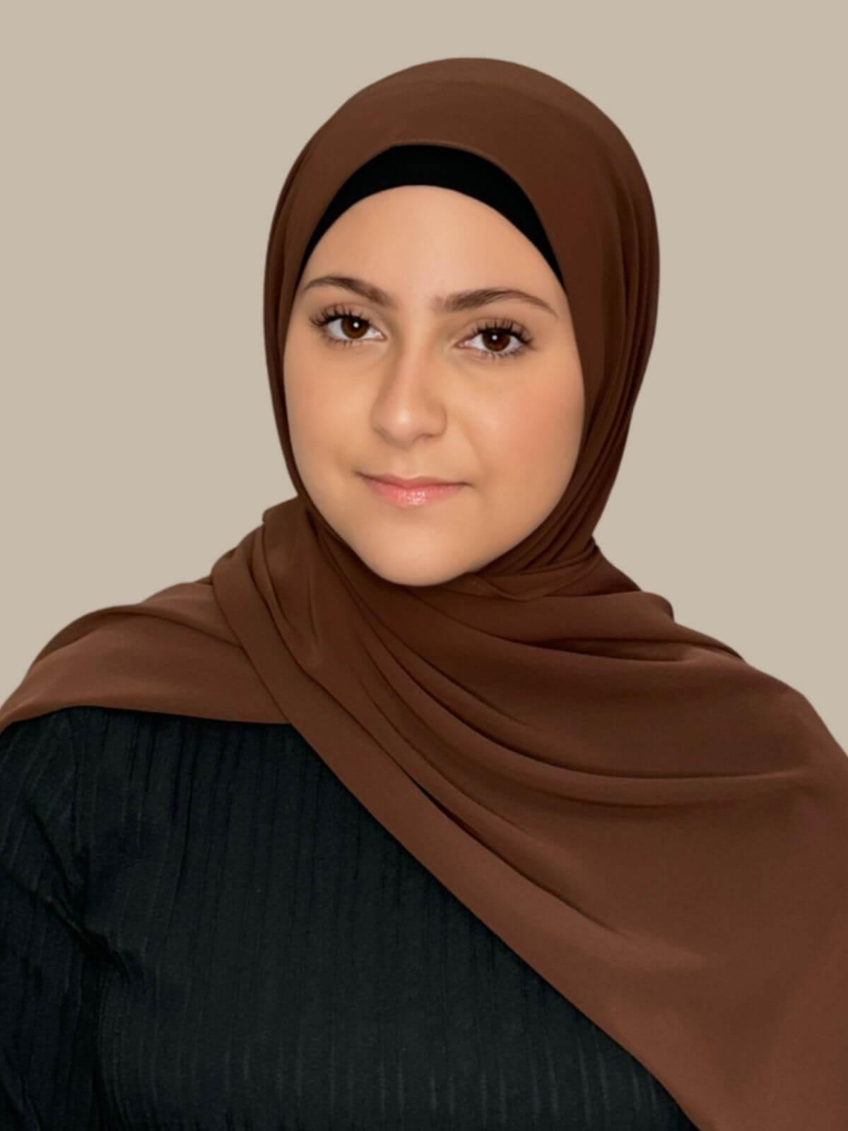 Modish Girl Luxury Chiffon Hijab-Brunette