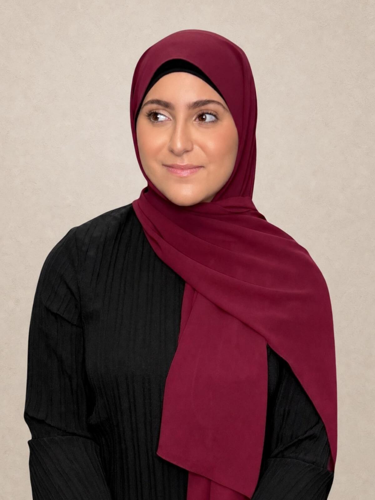 Modish Girl Luxury Chiffon Hijab-Wine
