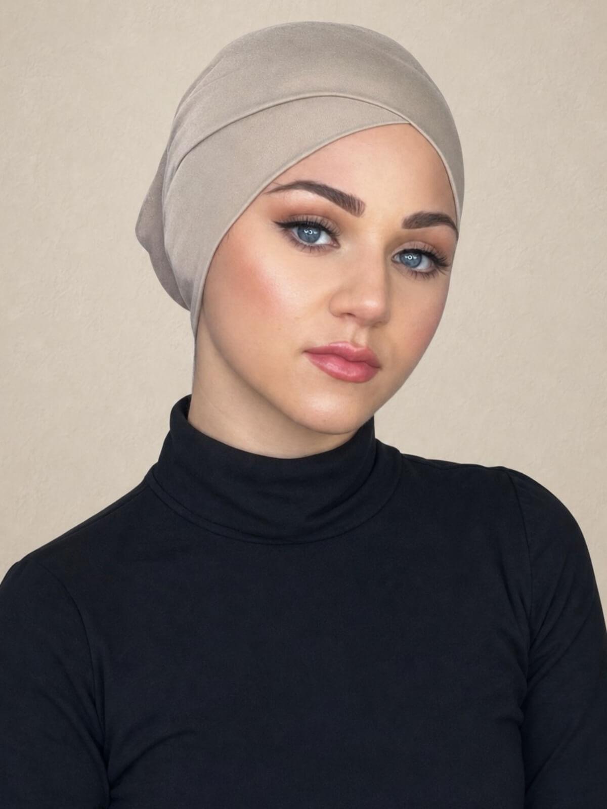 Premium Jersey Cross Front Underscarf-Vanilla