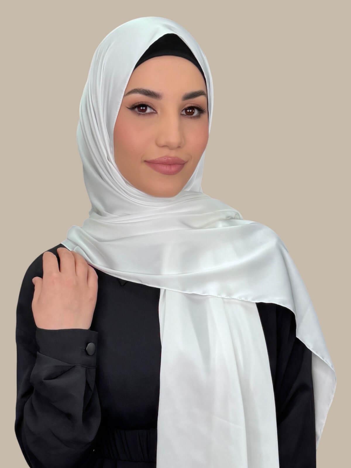 Premium Satin Hijab-Snow