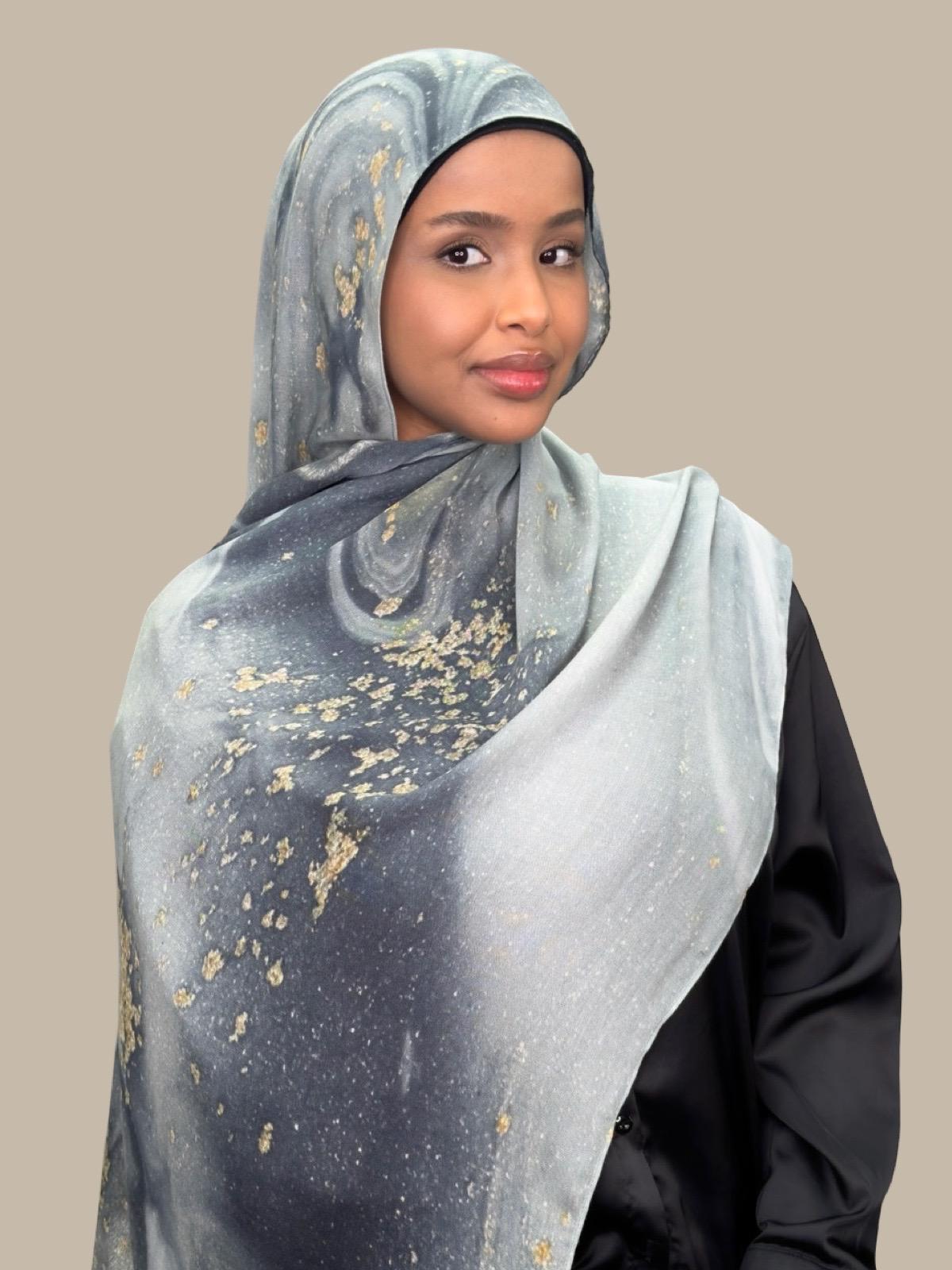 Print Modal Hijab-London Fog