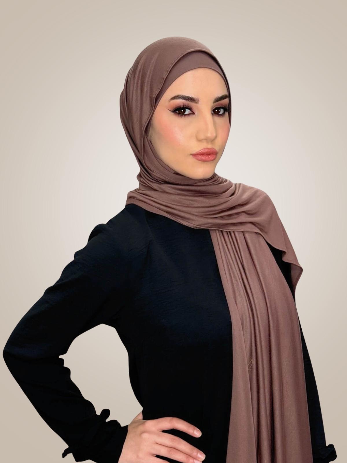 Premium Jersey Hijab- Mocha Brown