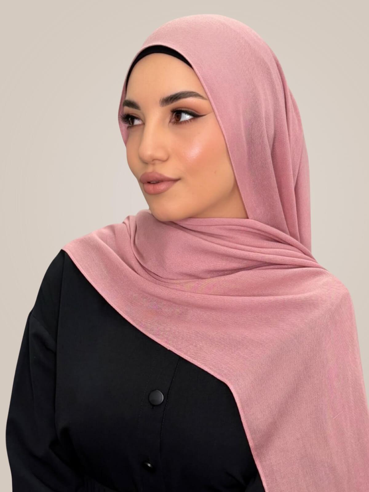 Cotton Modal Hijab-Misty Rose