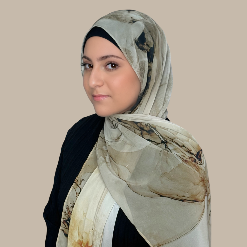 Modish Girl Printed Chiffon Hijab- Desert Dust - Modish Hijab