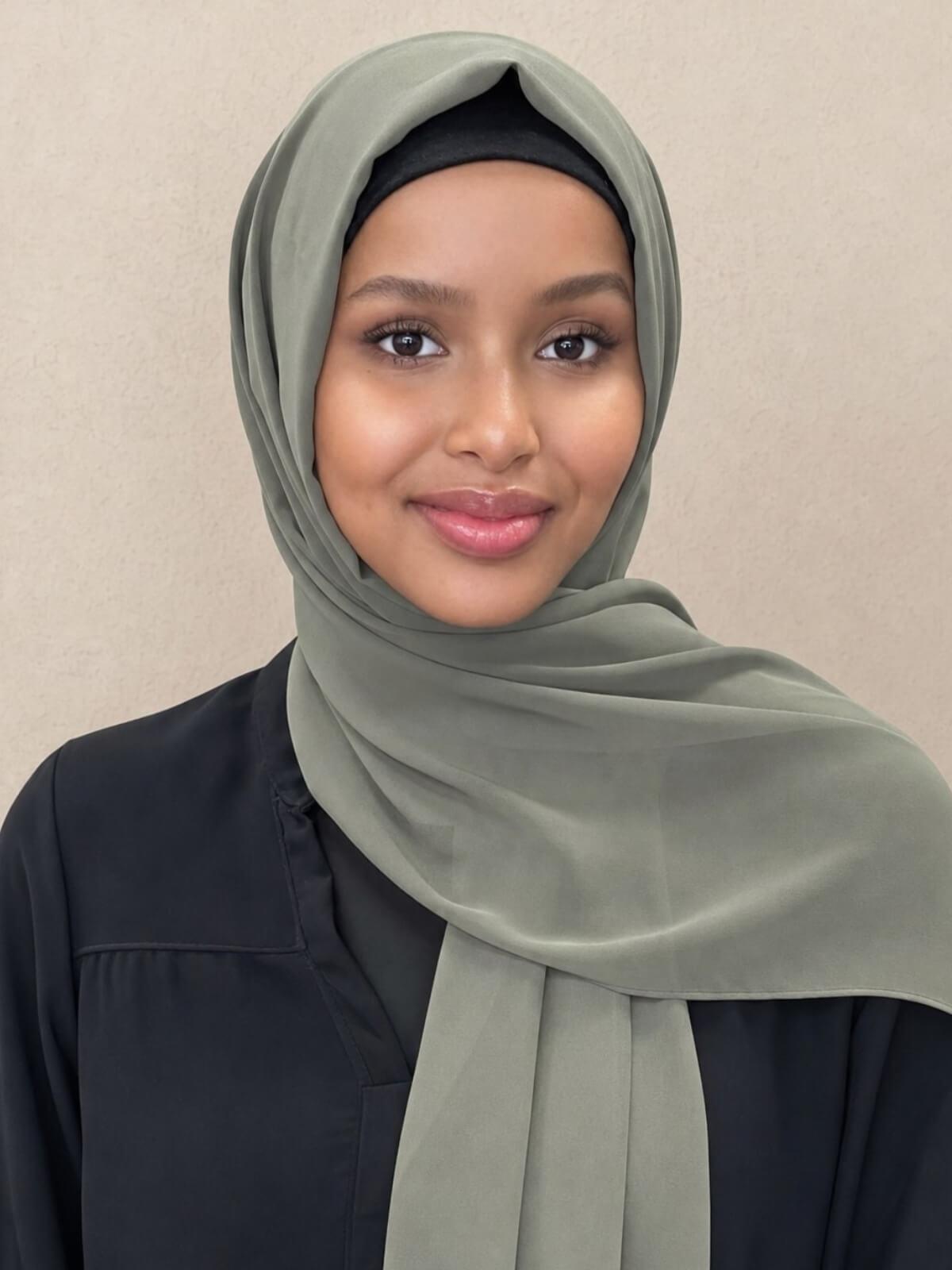 Luxury Chiffon Hijab-Dusty Olive
