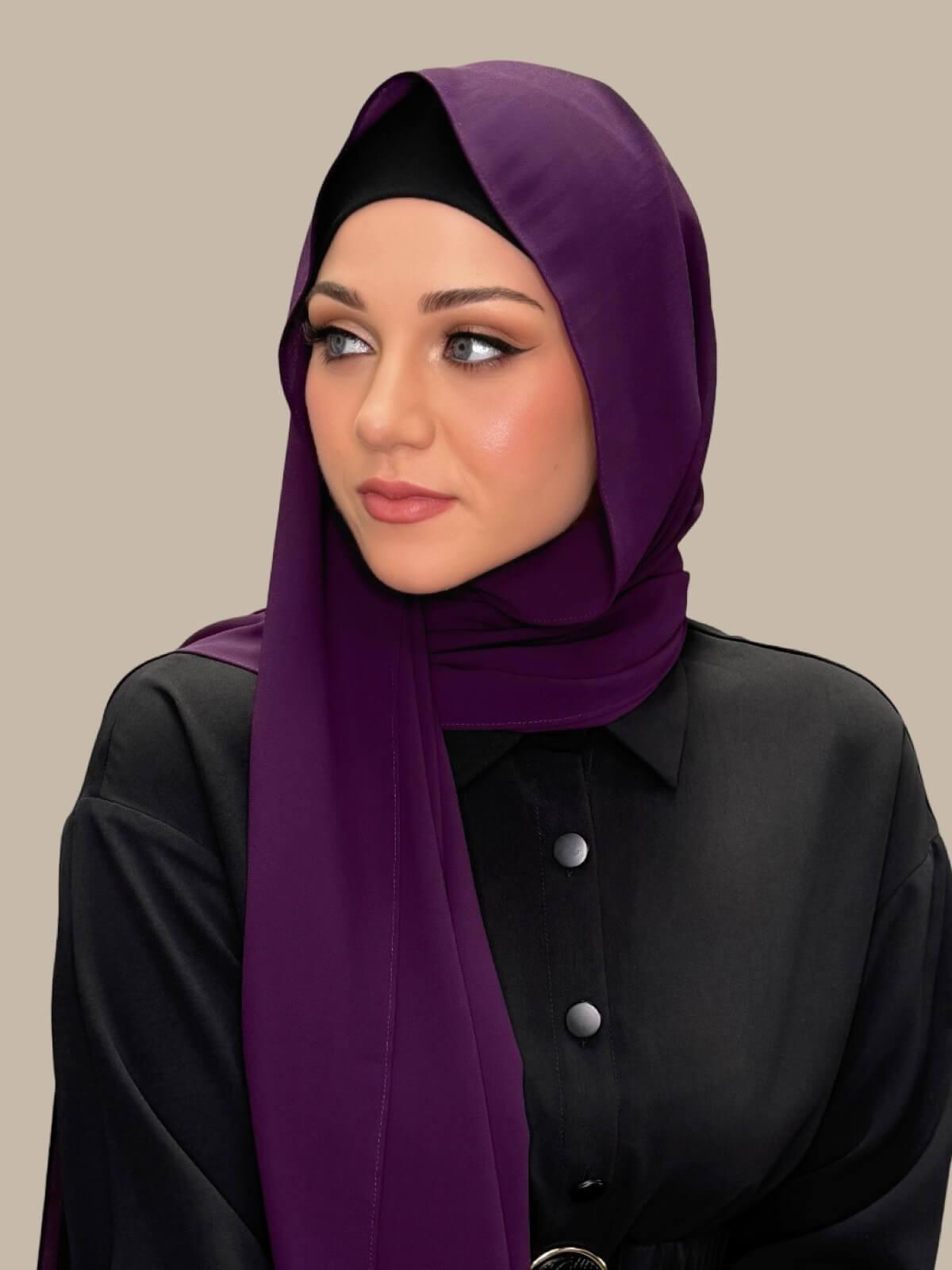 Classic Chiffon Hijab-Plum Purple