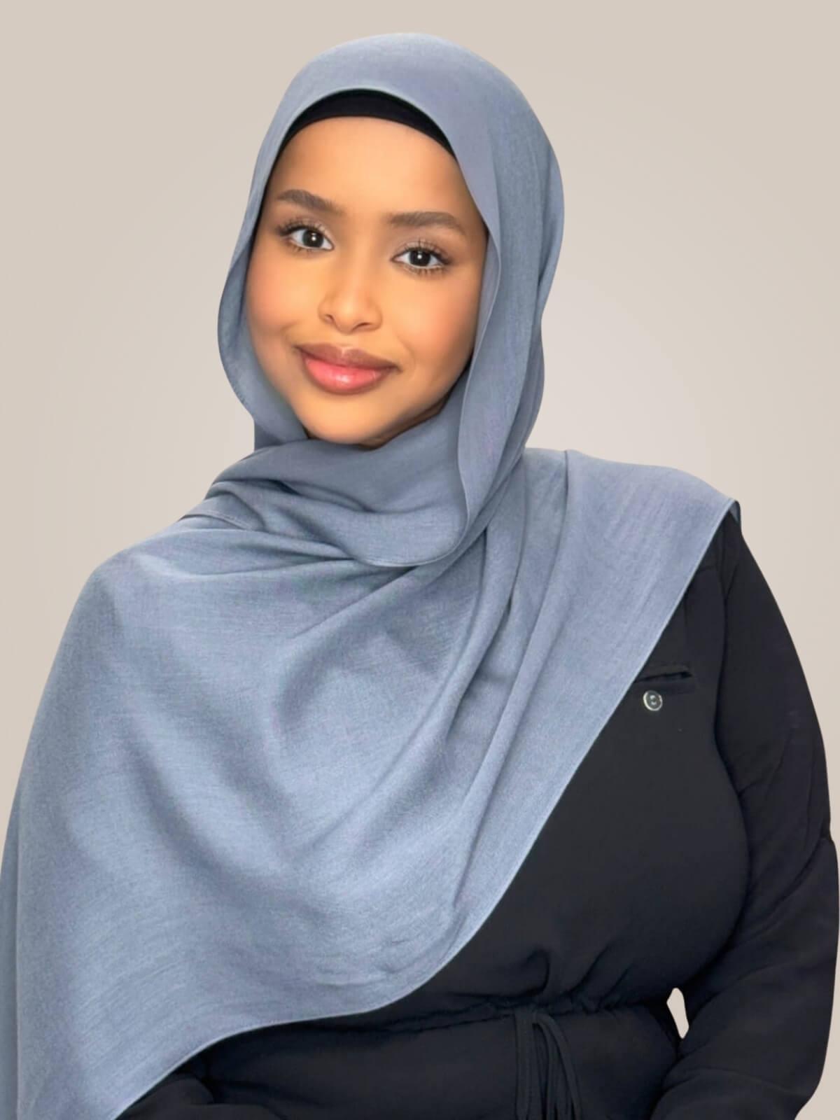 Cotton Modal Hijab-Dusty Denim