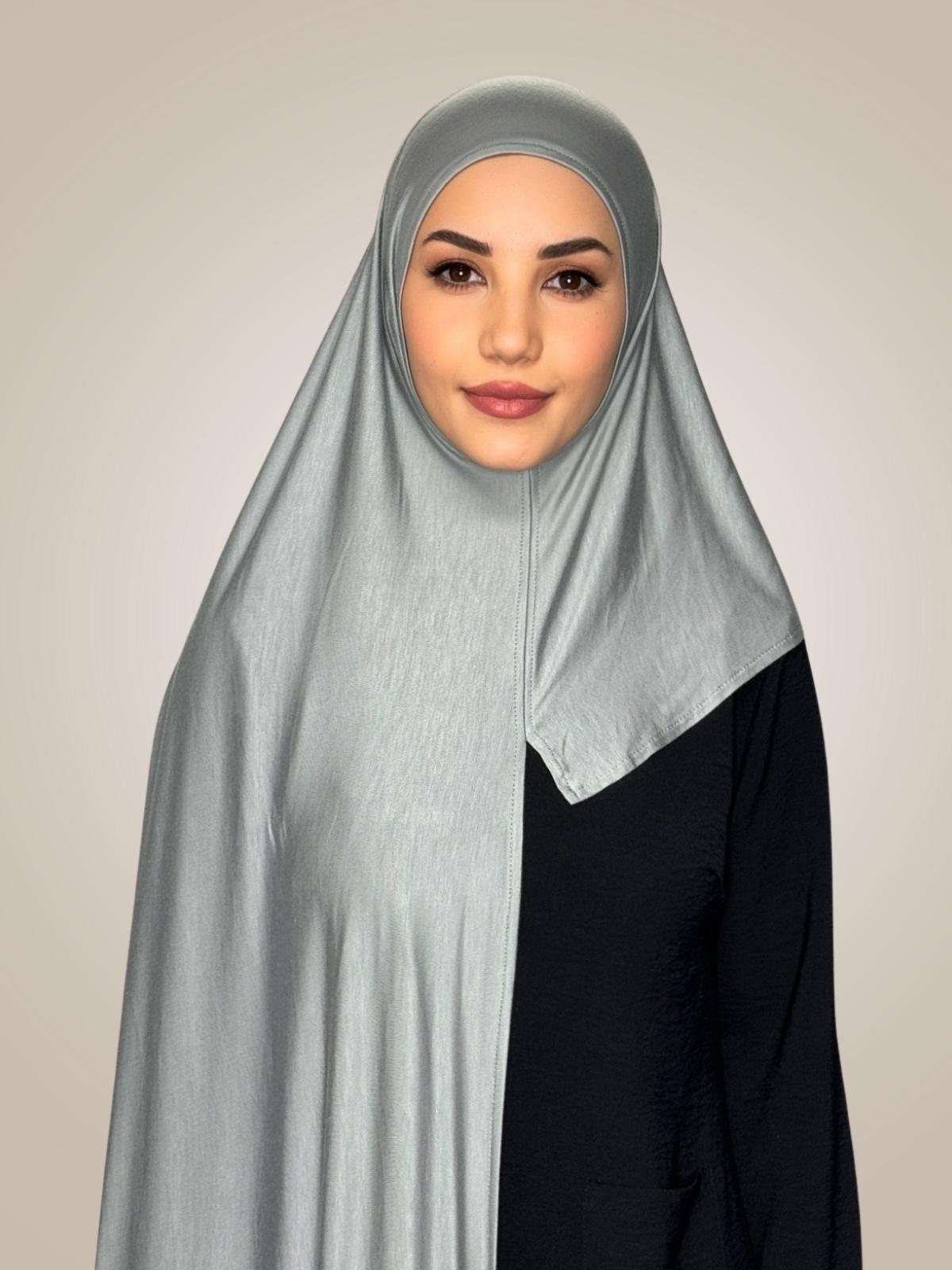 Pre-Sewn Jersey Hijab-Stone Green